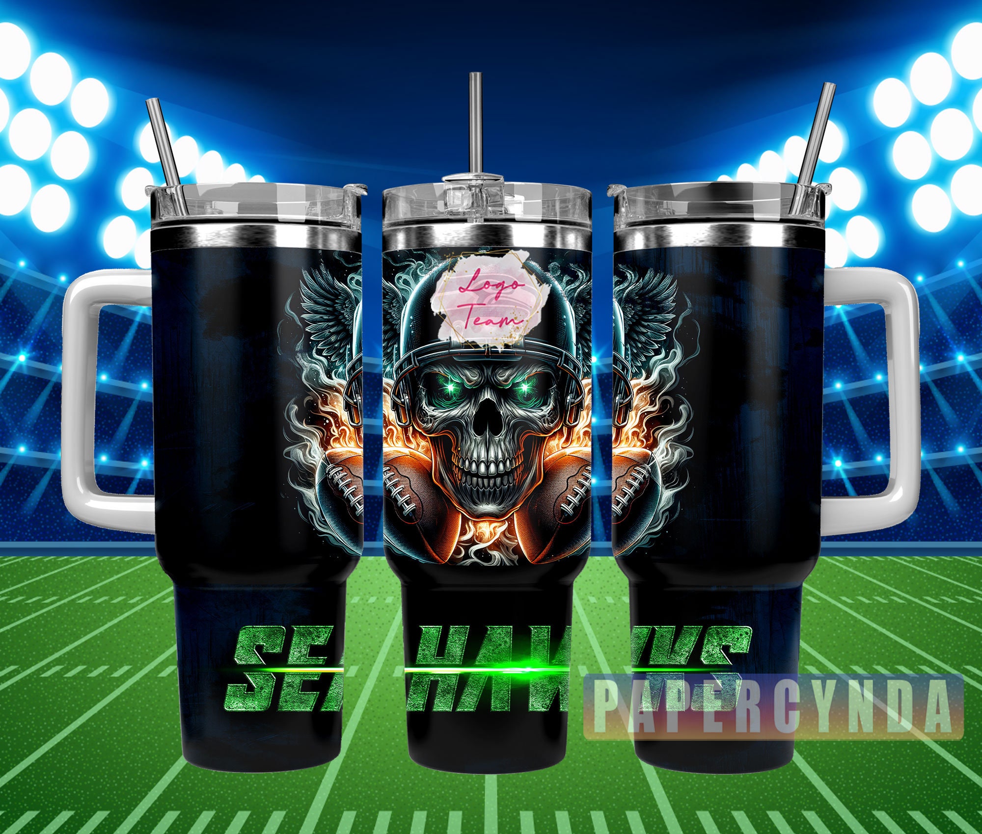 Seattle Seahawks Stanley Tumbler With Handle Personalized Name St8402