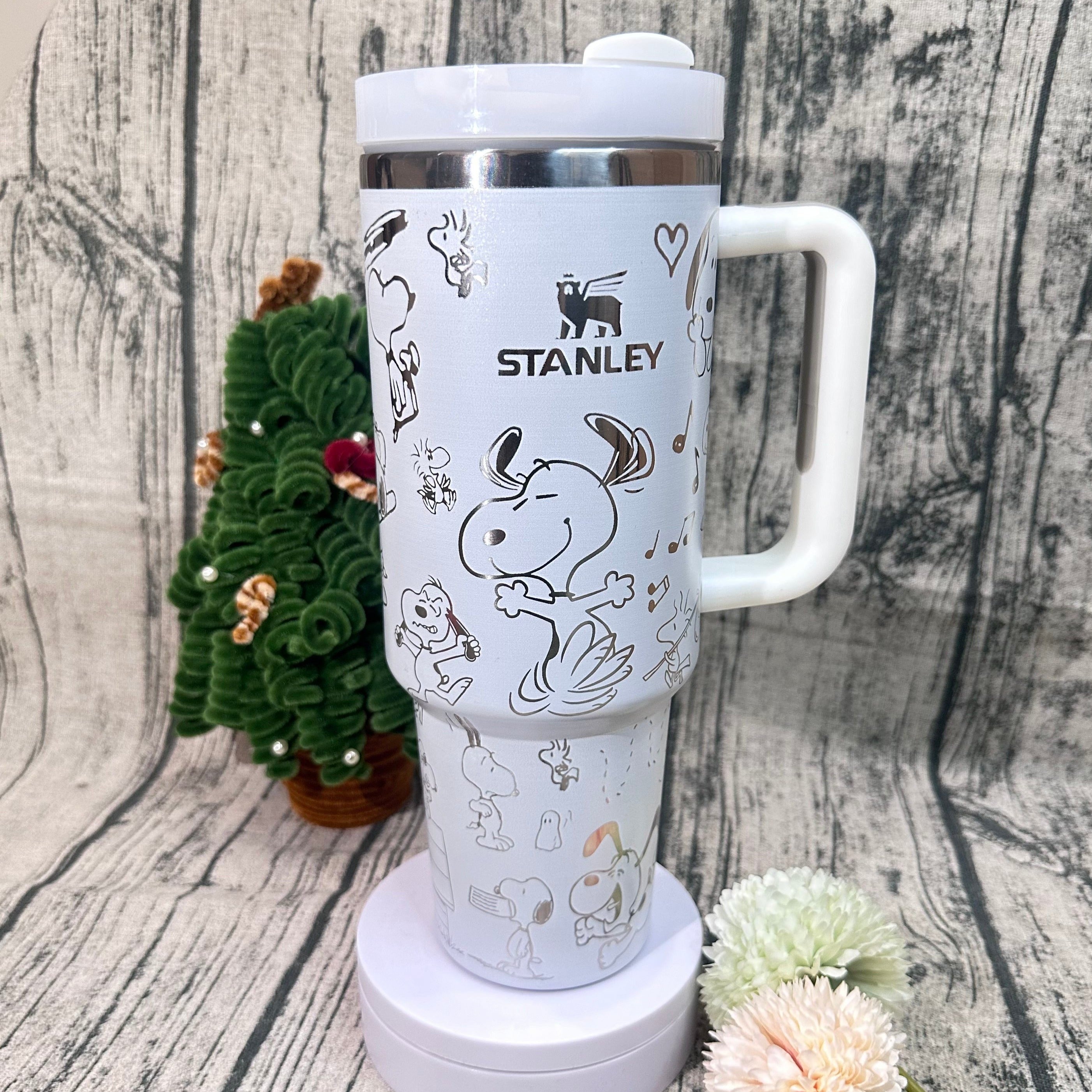 Snoopy Cartoon Stanley Tumbler With Handle Personalized Name St7569