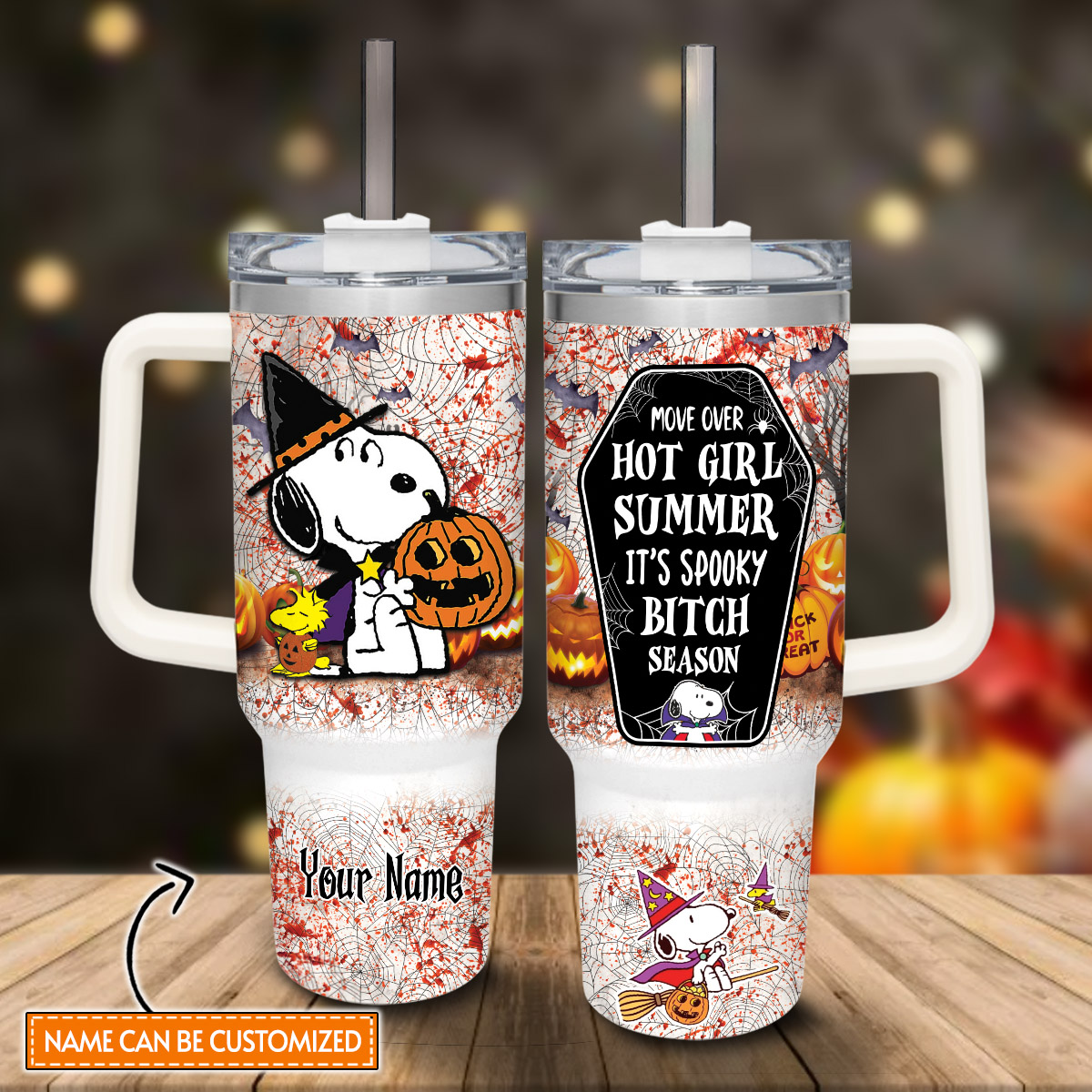 Snoopy Peanuts Cartoon Stanley Tumbler With Handle Personalized Name St7086