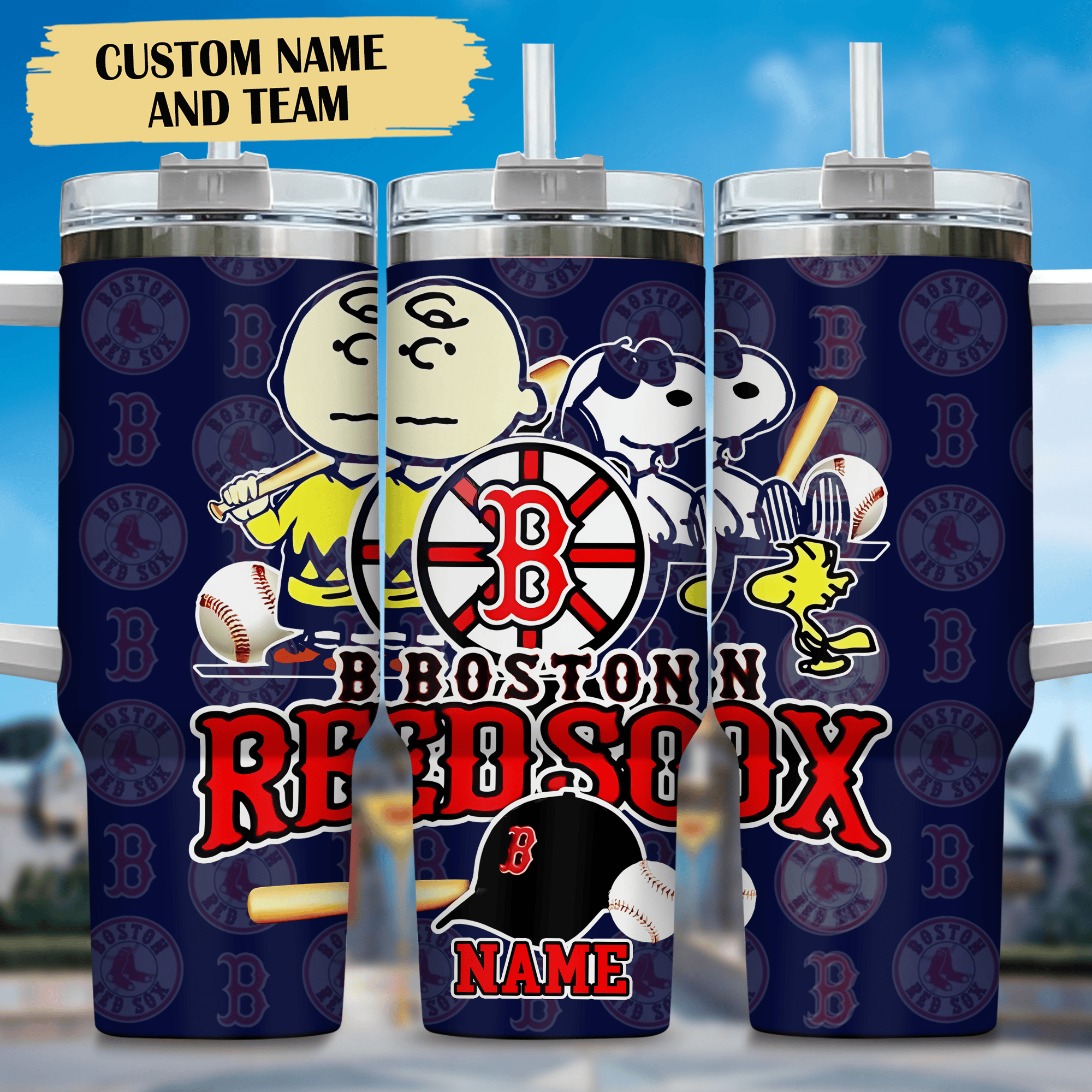 Snoopy and Boston Red Sox Cartoon