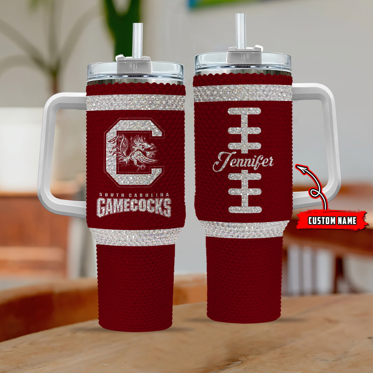 South Carolina Gamecocks NCAA Stanley Tumbler With Handle Personalized Name St4232