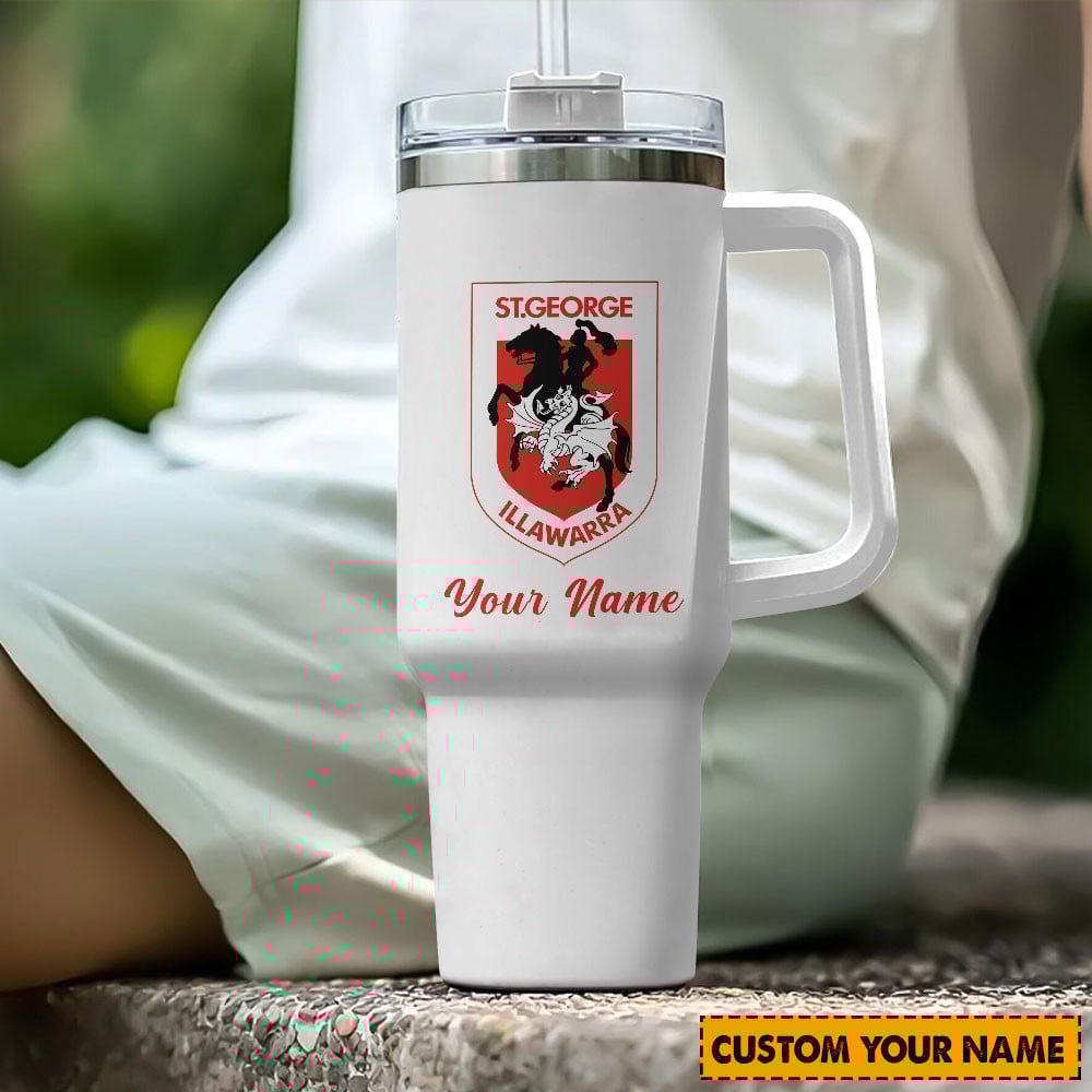 St. George Illawarra Dragons NRL Stanley Tumbler With Handle Personalized Name St5772