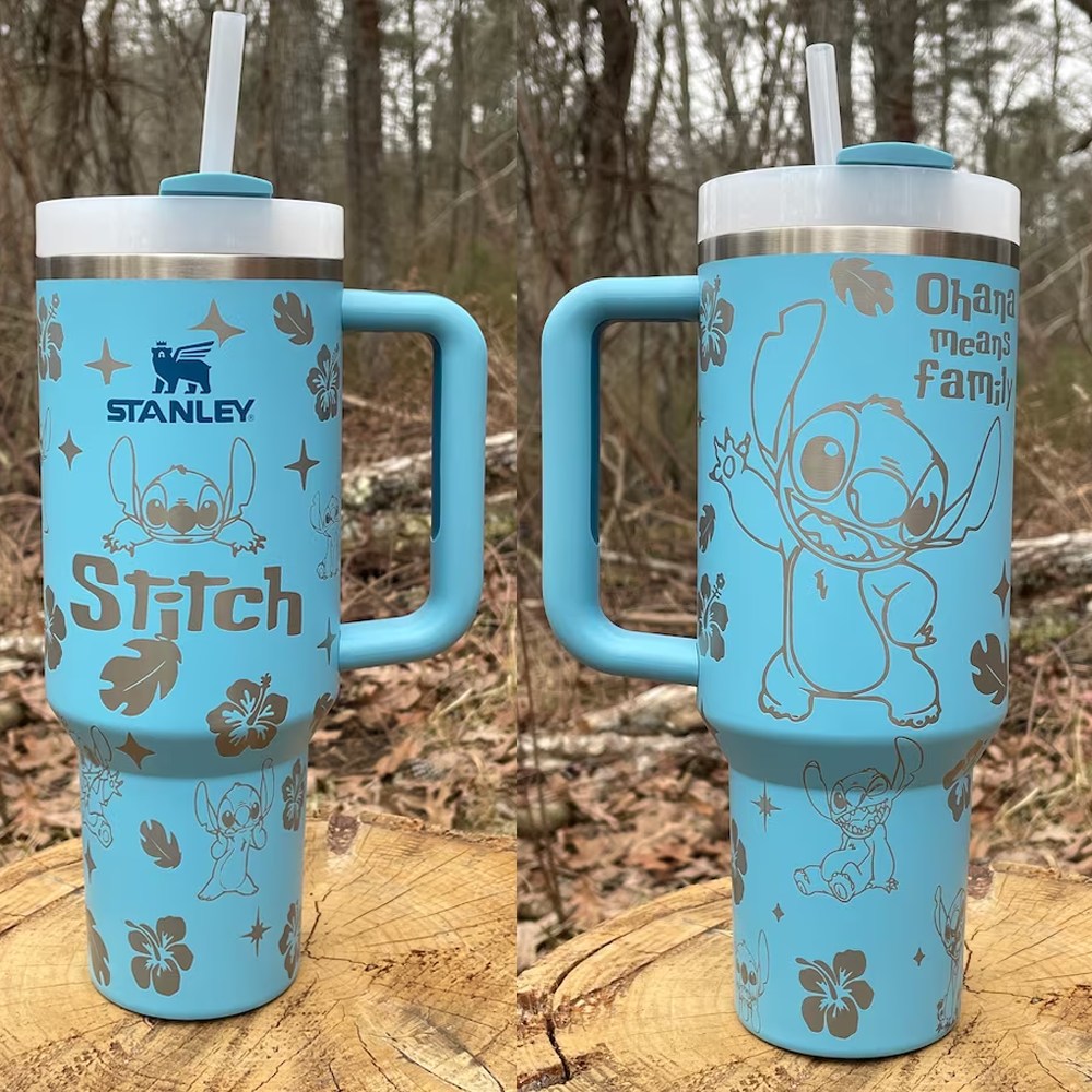 Stitch Cartoon Stanley Tumbler With Handle Personalized Name St8725