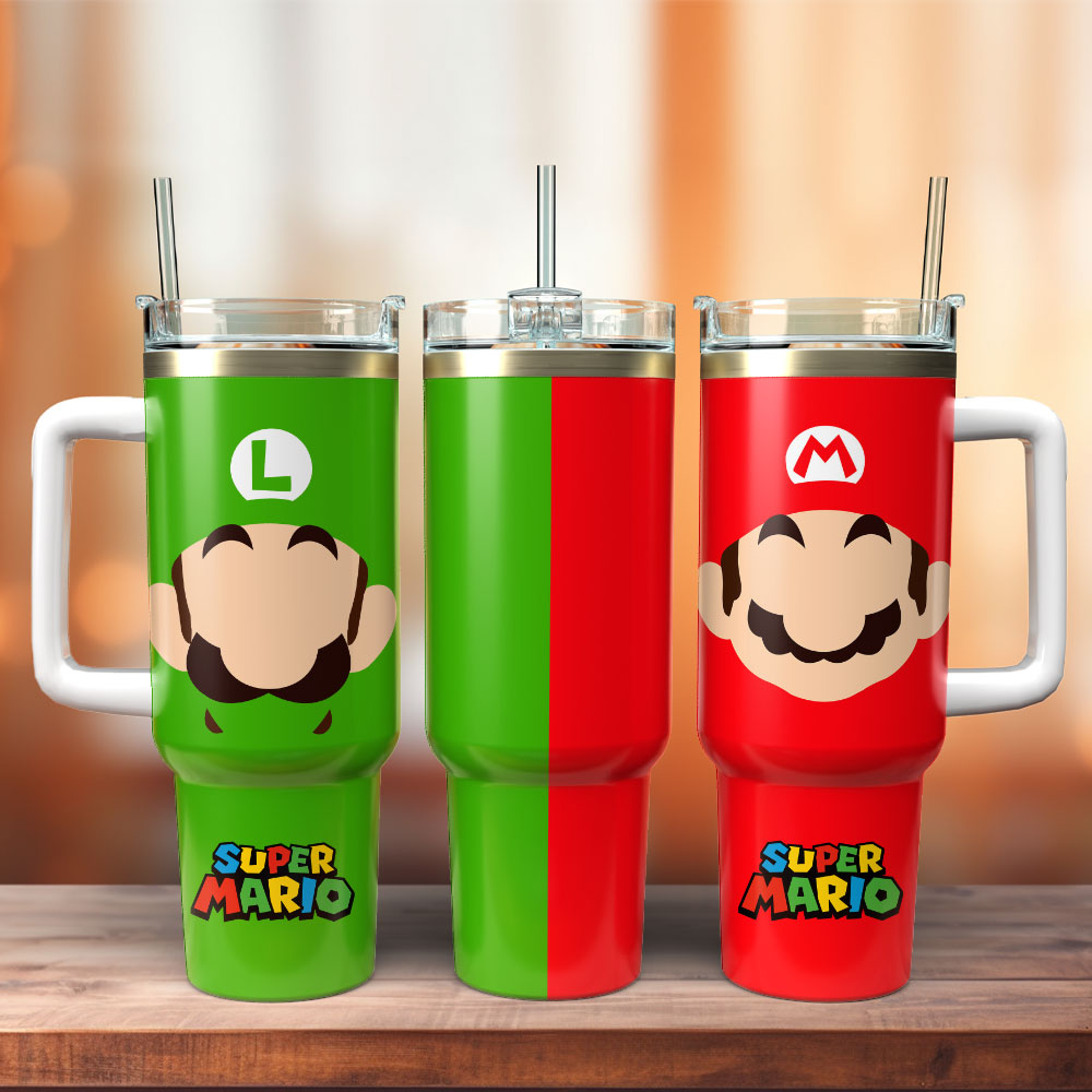 Super Mario Cartoon Games Stanley Tumbler With Handle Personalized Name St4607