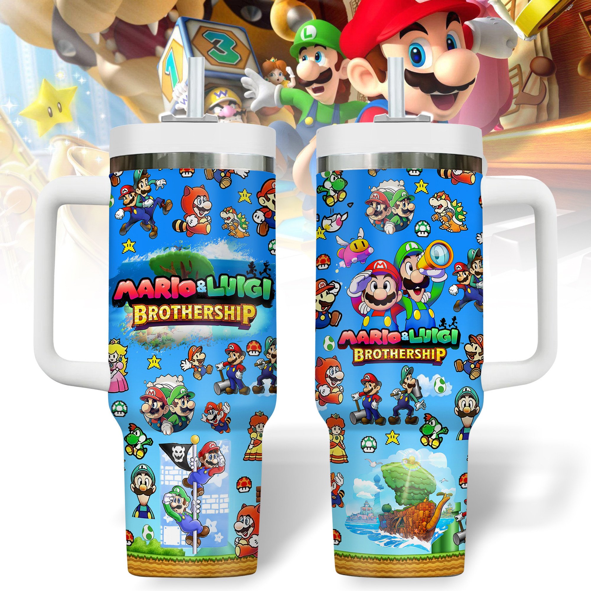 Super Mario Games Stanley Tumbler With Handle Personalized Name St3353