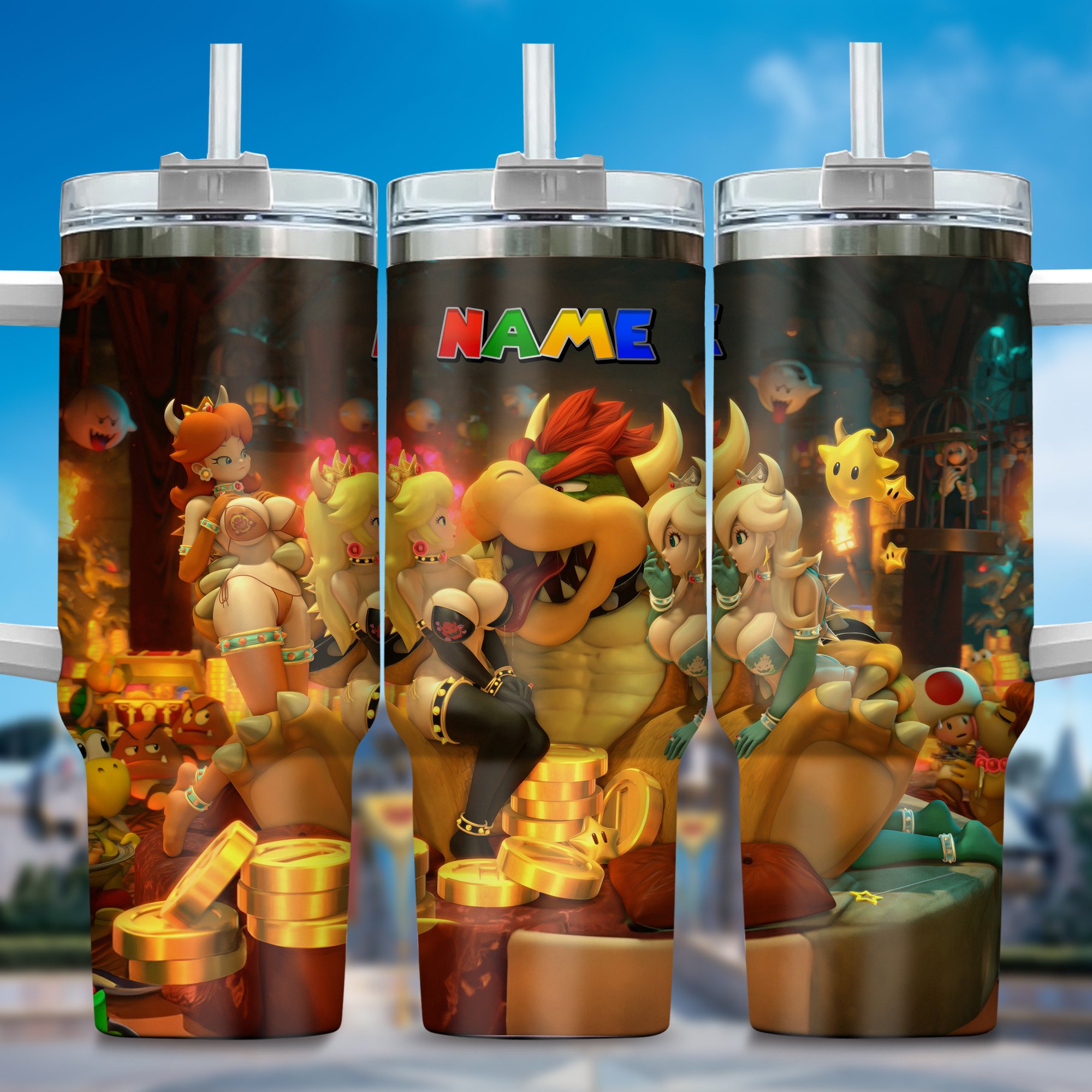 Super Mario Games Stanley Tumbler With Handle Personalized Name St8496