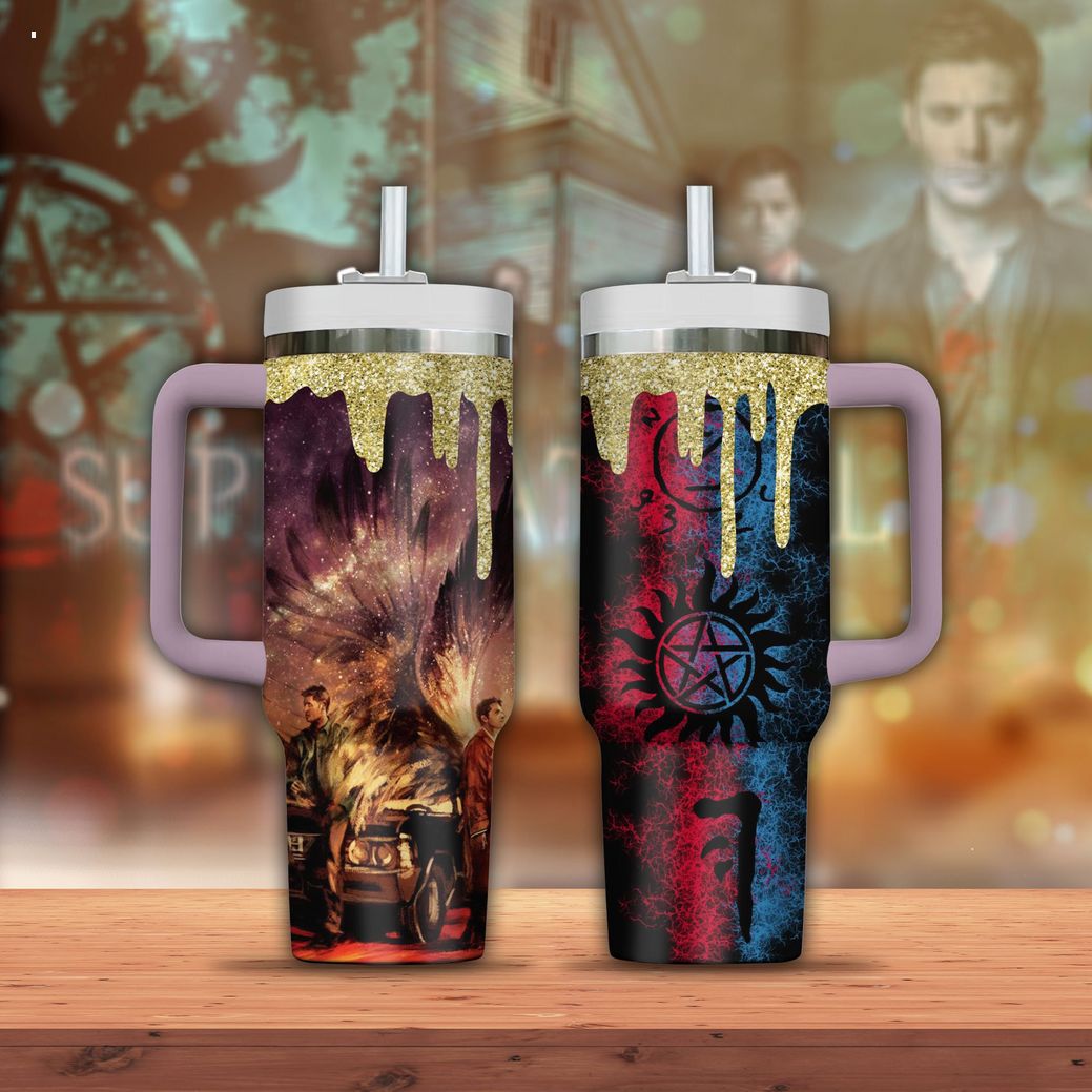 Supernatural TV Series Stanley Tumbler With Handle Personalized Name St9089