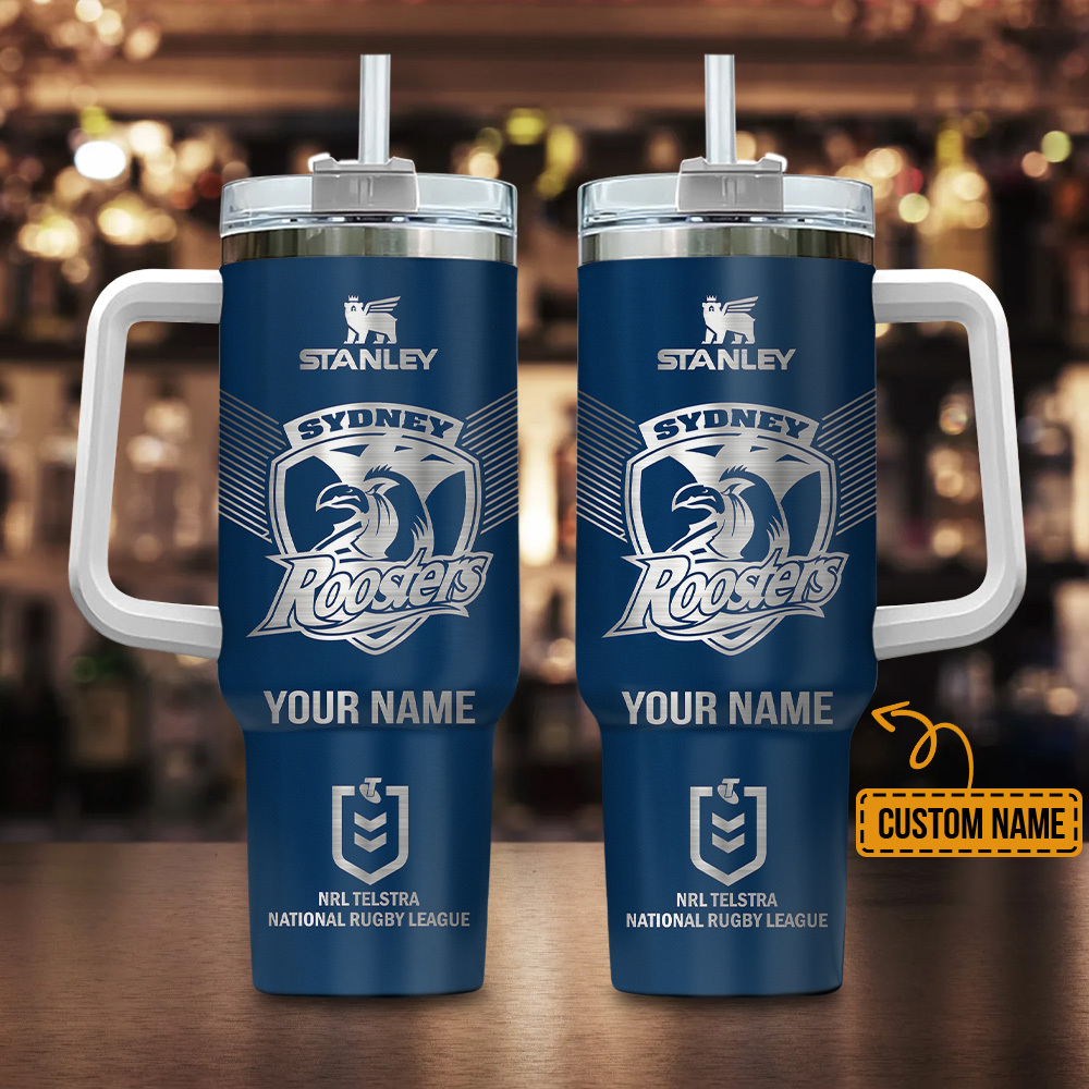 Sydney Roosters NRL Stanley Tumbler With Handle Personalized Name St3477