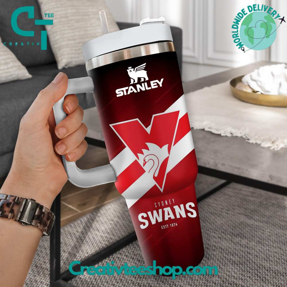 Sydney Swans AFL Stanley Tumbler With Handle Personalized Name St8023