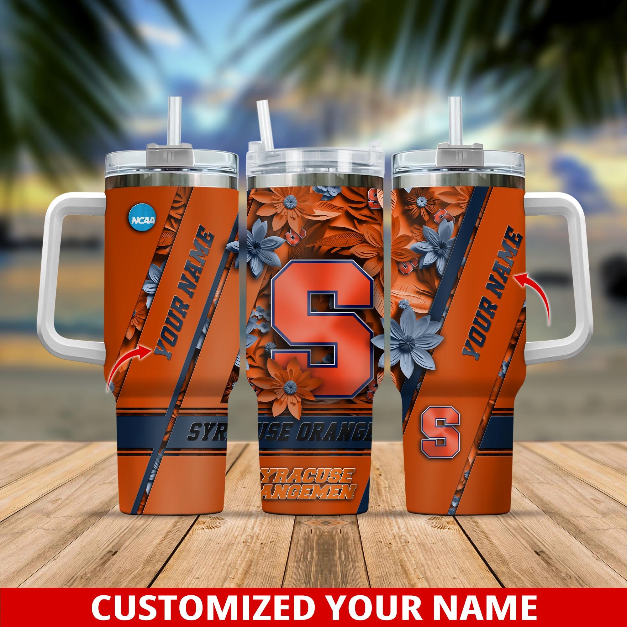 Syracuse Orange NCAA Stanley Tumbler With Handle Personalized Name St3230