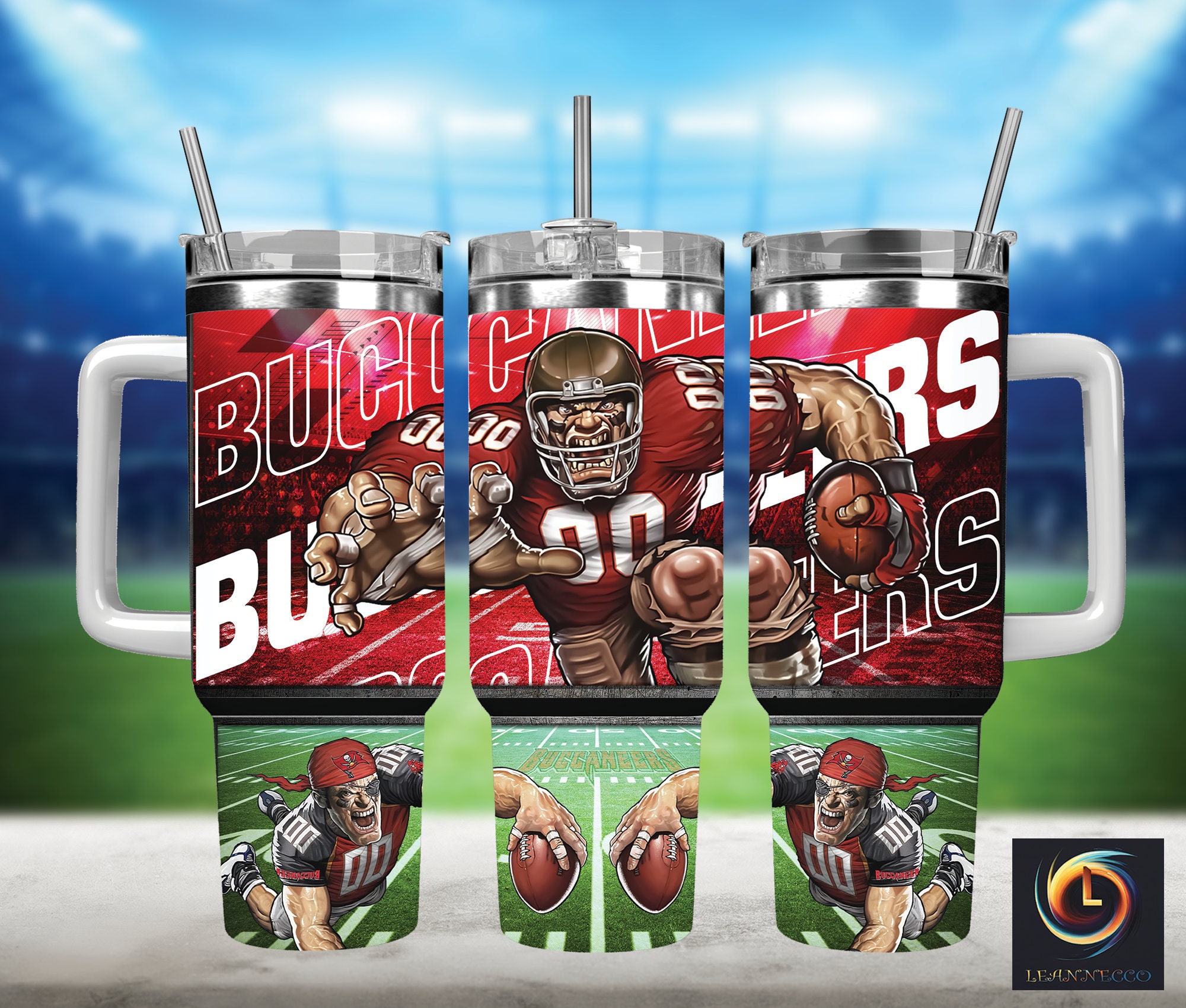 Tampa Bay Buccaneers NFL Mascot Stanley Tumbler With Handle Personalized Name St6403