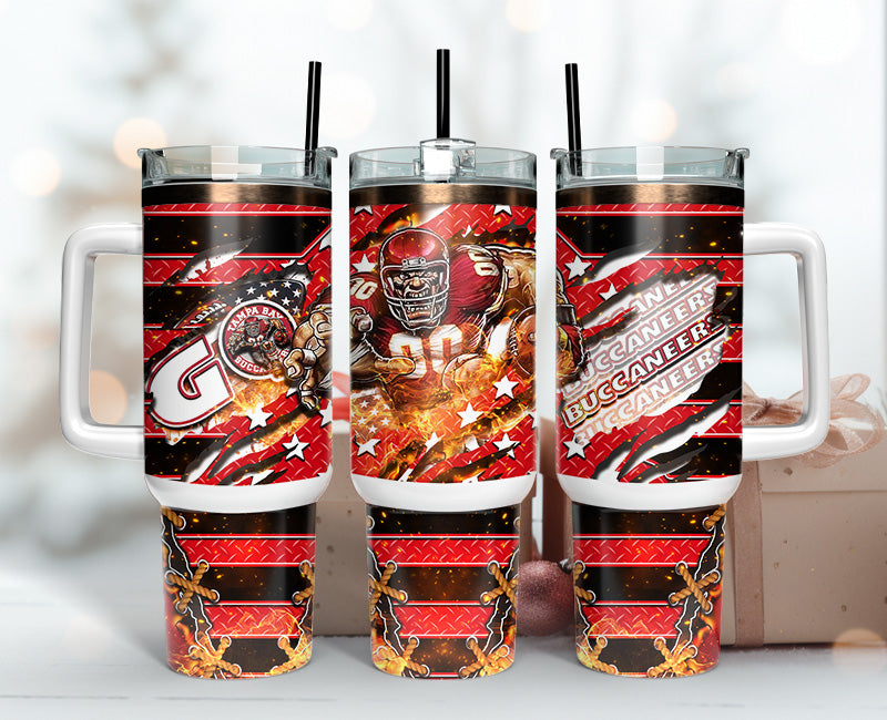 Tampa Bay Buccaneers NFL Mascot Stanley Tumbler With Handle Personalized Name St9380