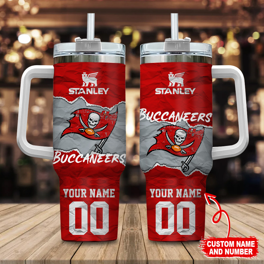Tampa Bay Buccaneers NFL Stanley Tumbler With Handle Personalized Name St8389