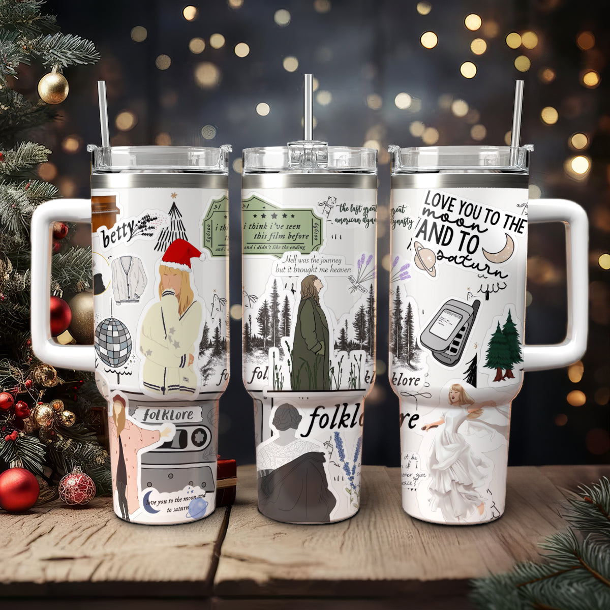 Taylor Swift Music Christmas Stanley Tumbler With Handle Personalized Name St8789