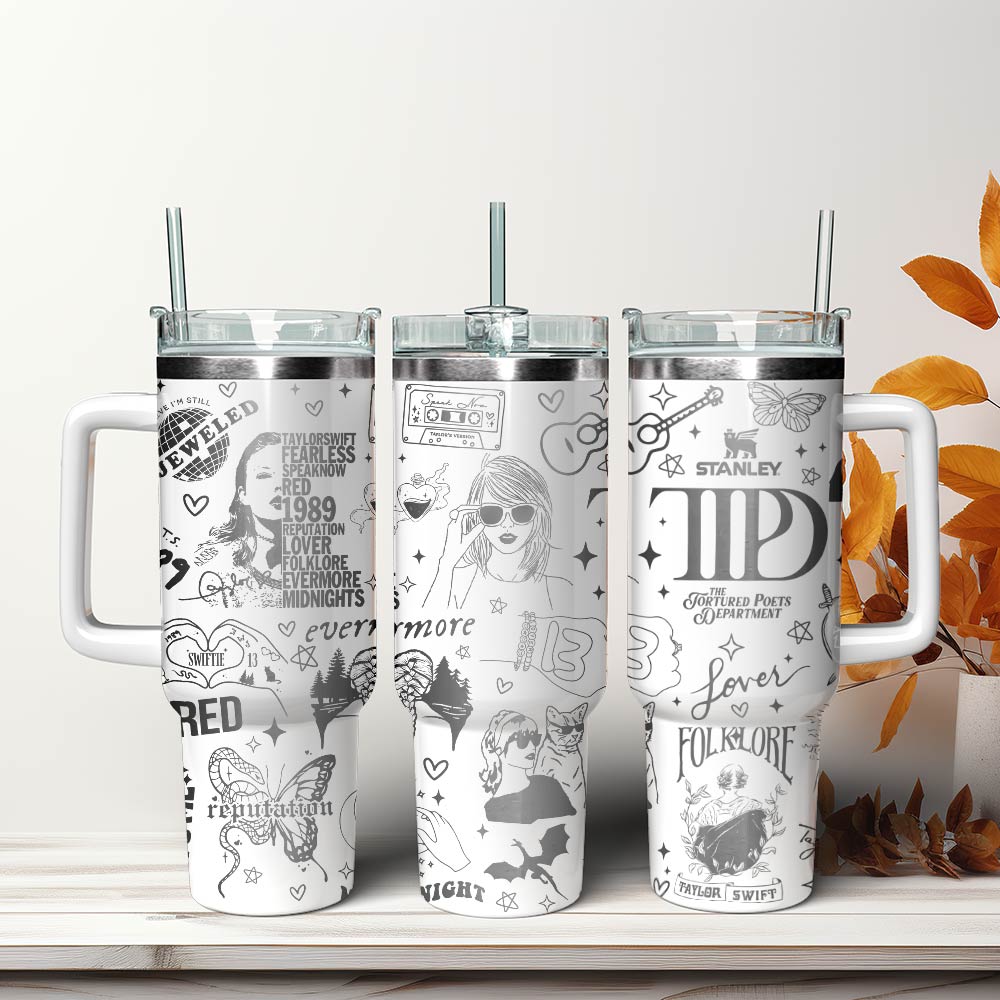 Taylor Swift Music Stanley Tumbler With Handle Personalized Name St1745