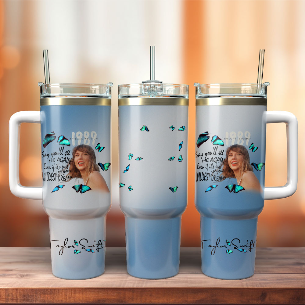 Taylor Swift Music Stanley Tumbler With Handle Personalized Name St2244