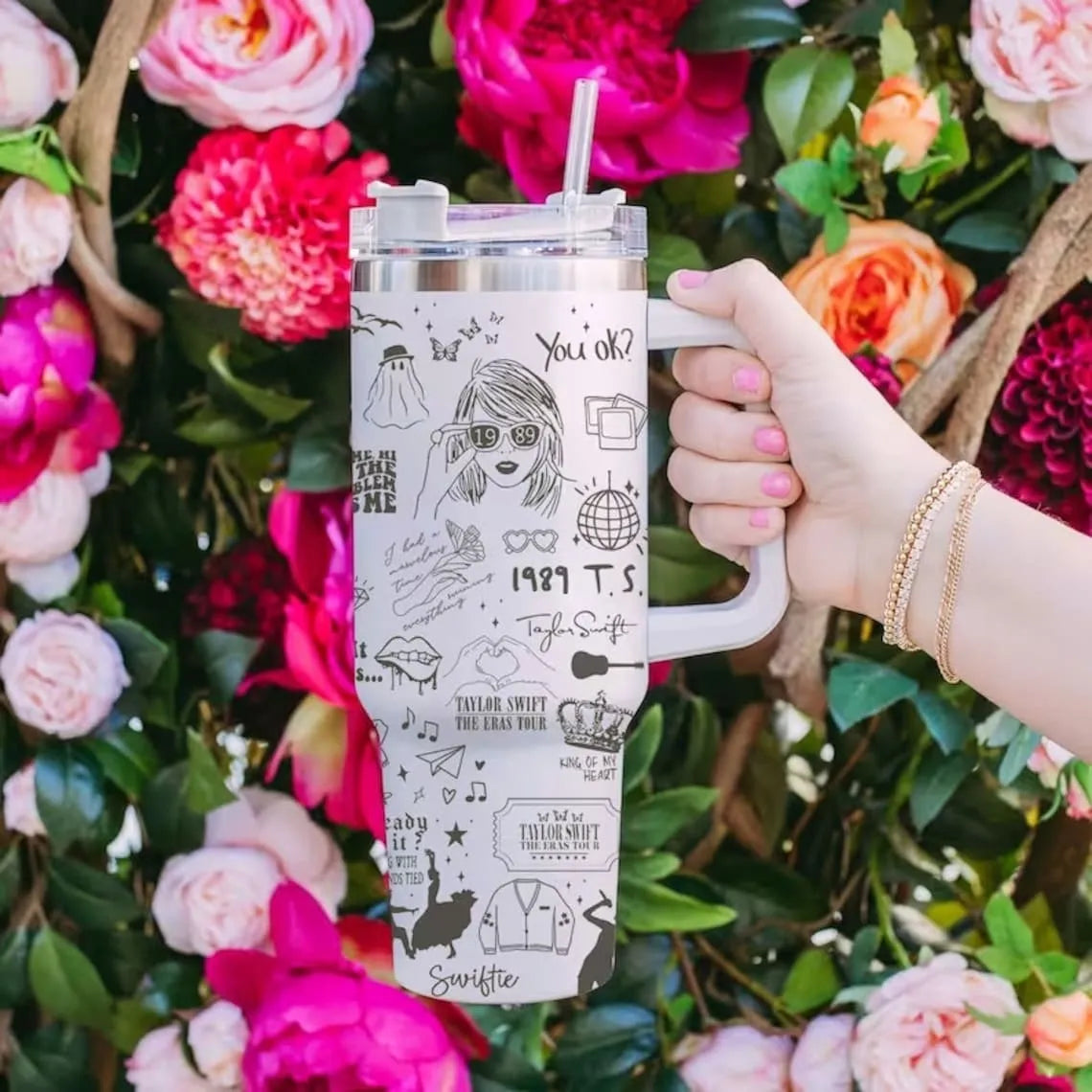 Taylor Swift Music Stanley Tumbler With Handle Personalized Name St3519