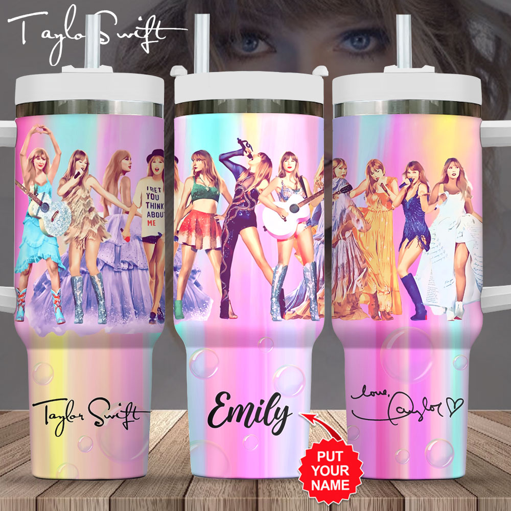 Taylor Swift Music Stanley Tumbler With Handle Personalized Name St4674