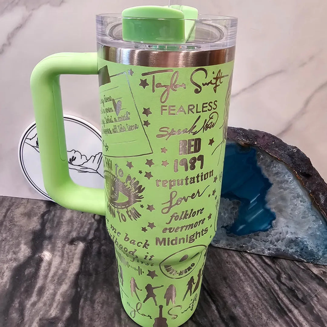 Taylor Swift Music Stanley Tumbler With Handle Personalized Name St7616