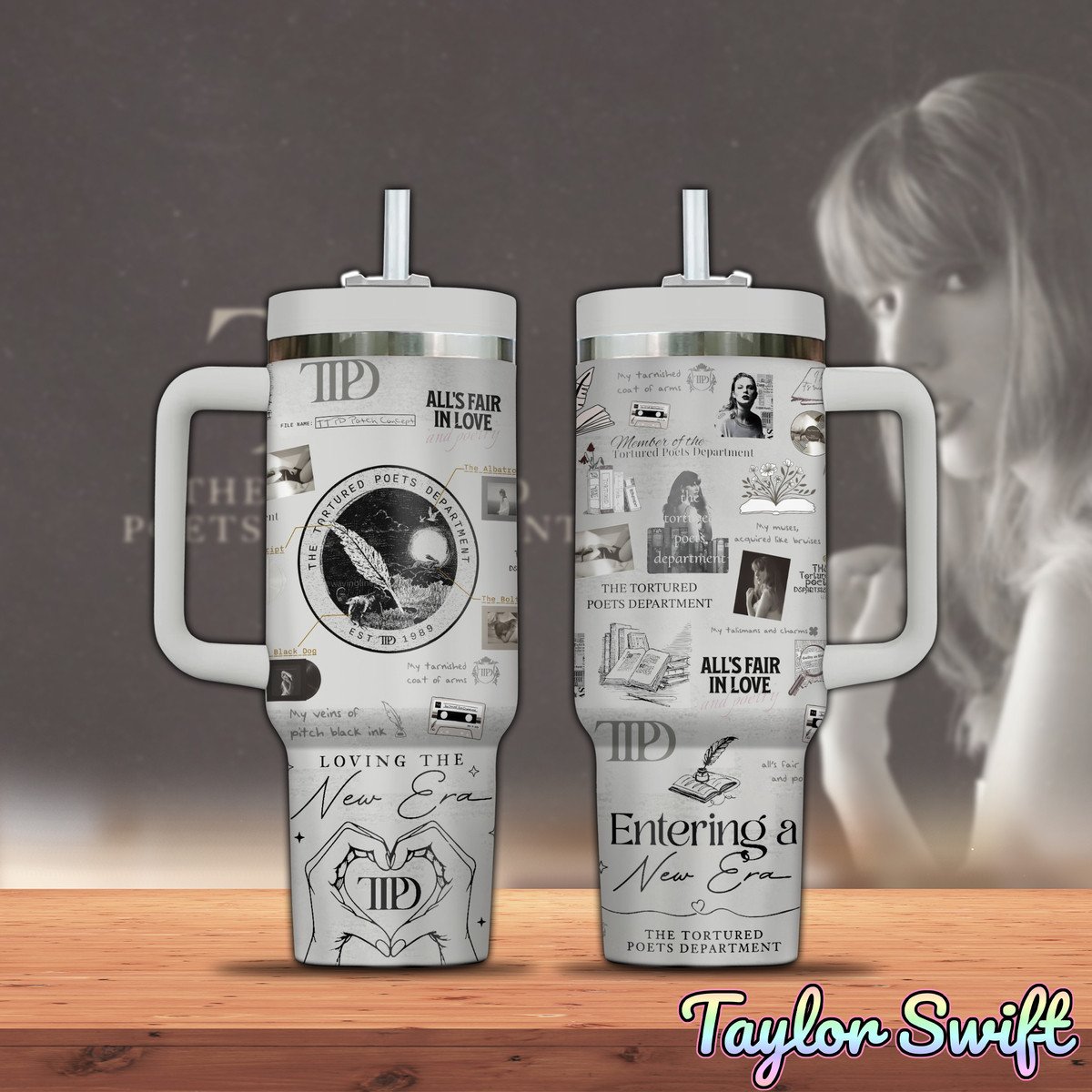 Taylor Swift Music Stanley Tumbler With Handle Personalized Name St8252