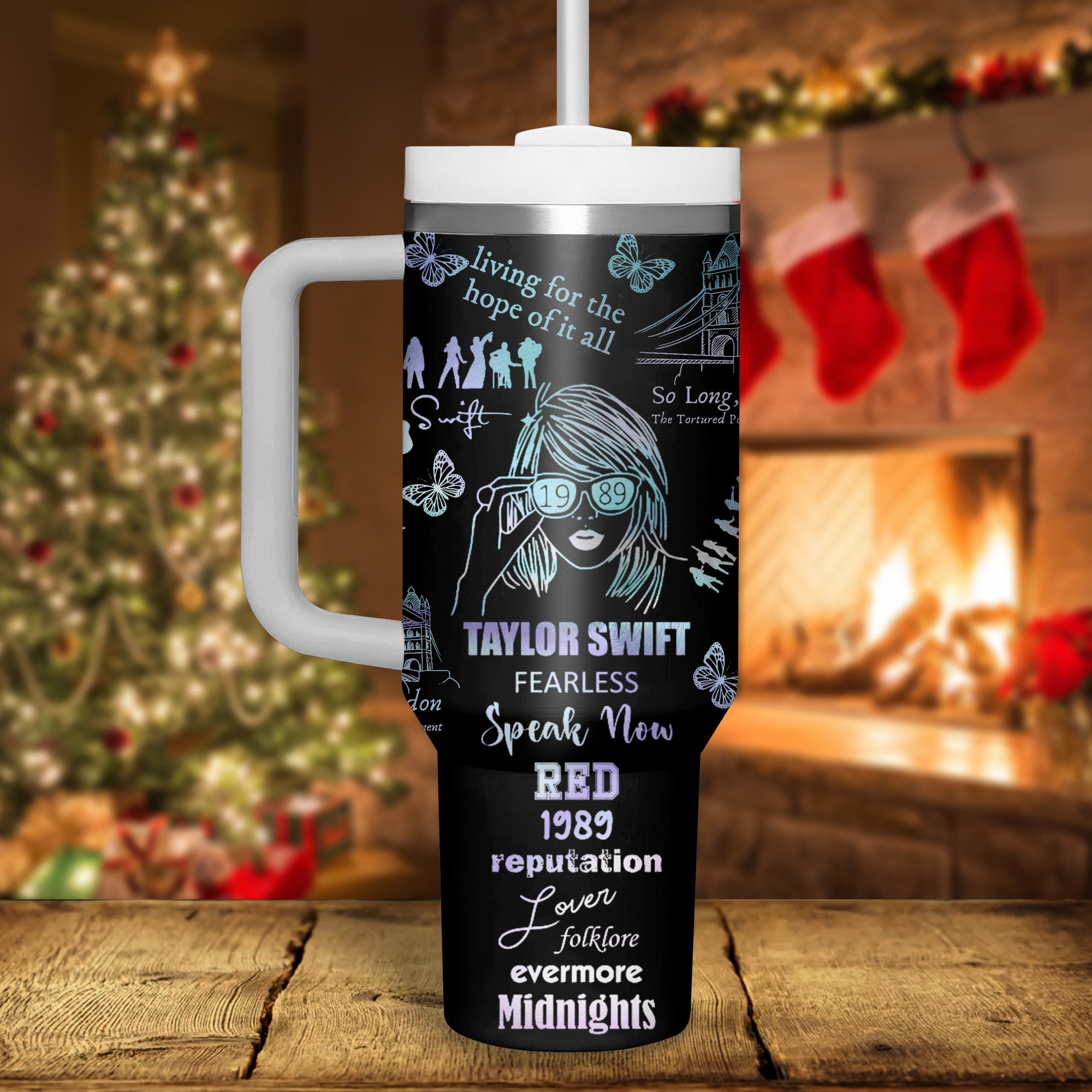 Taylor Swift Music Stanley Tumbler With Handle Personalized Name St9382