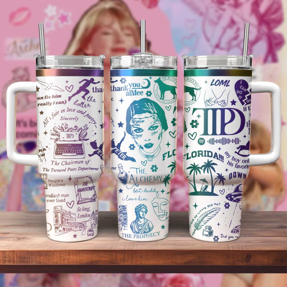 Taylor Swift Music Stanley Tumbler With Handle Personalized Name St9526