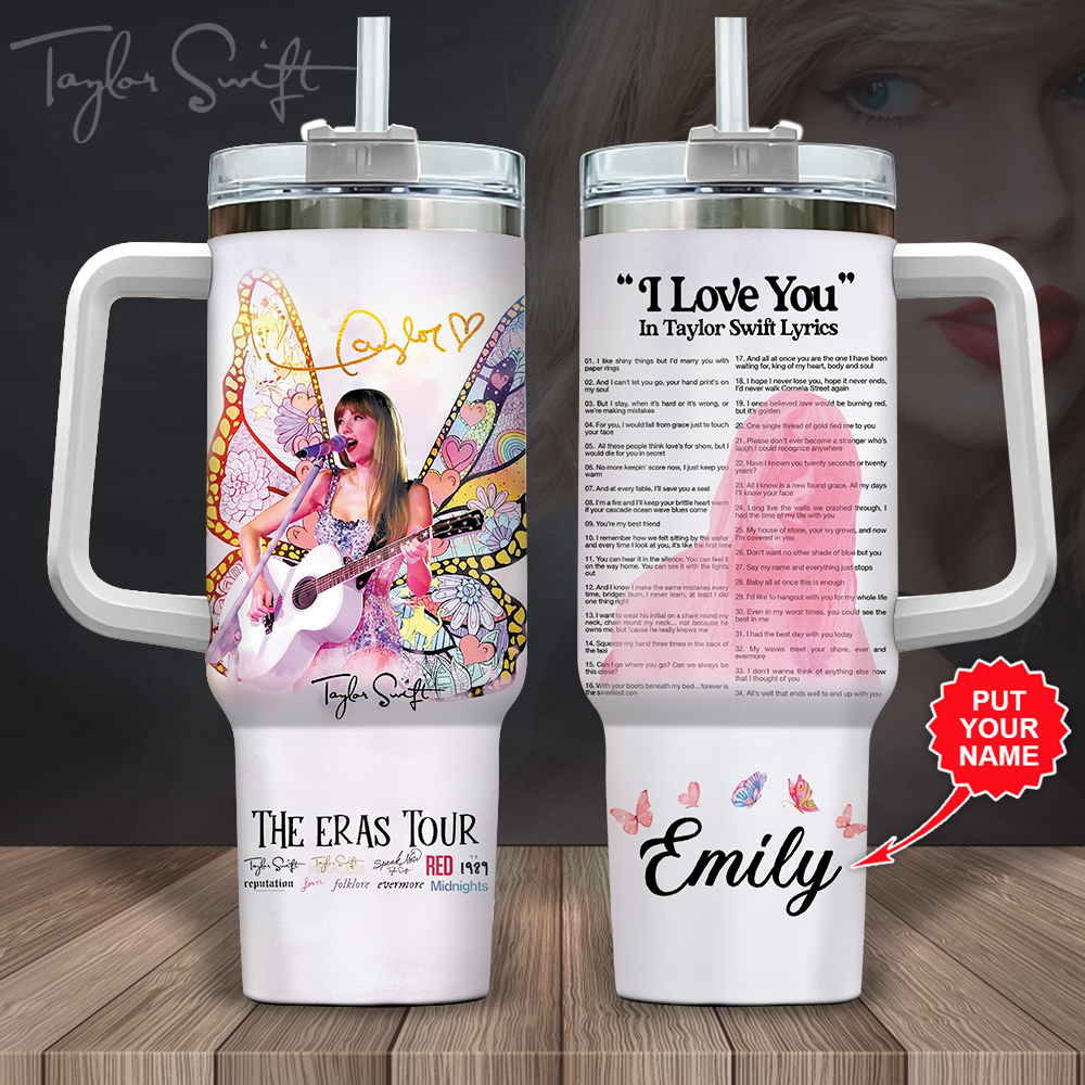 Taylor Swift Music Stanley Tumbler With Handle Personalized Name St9756