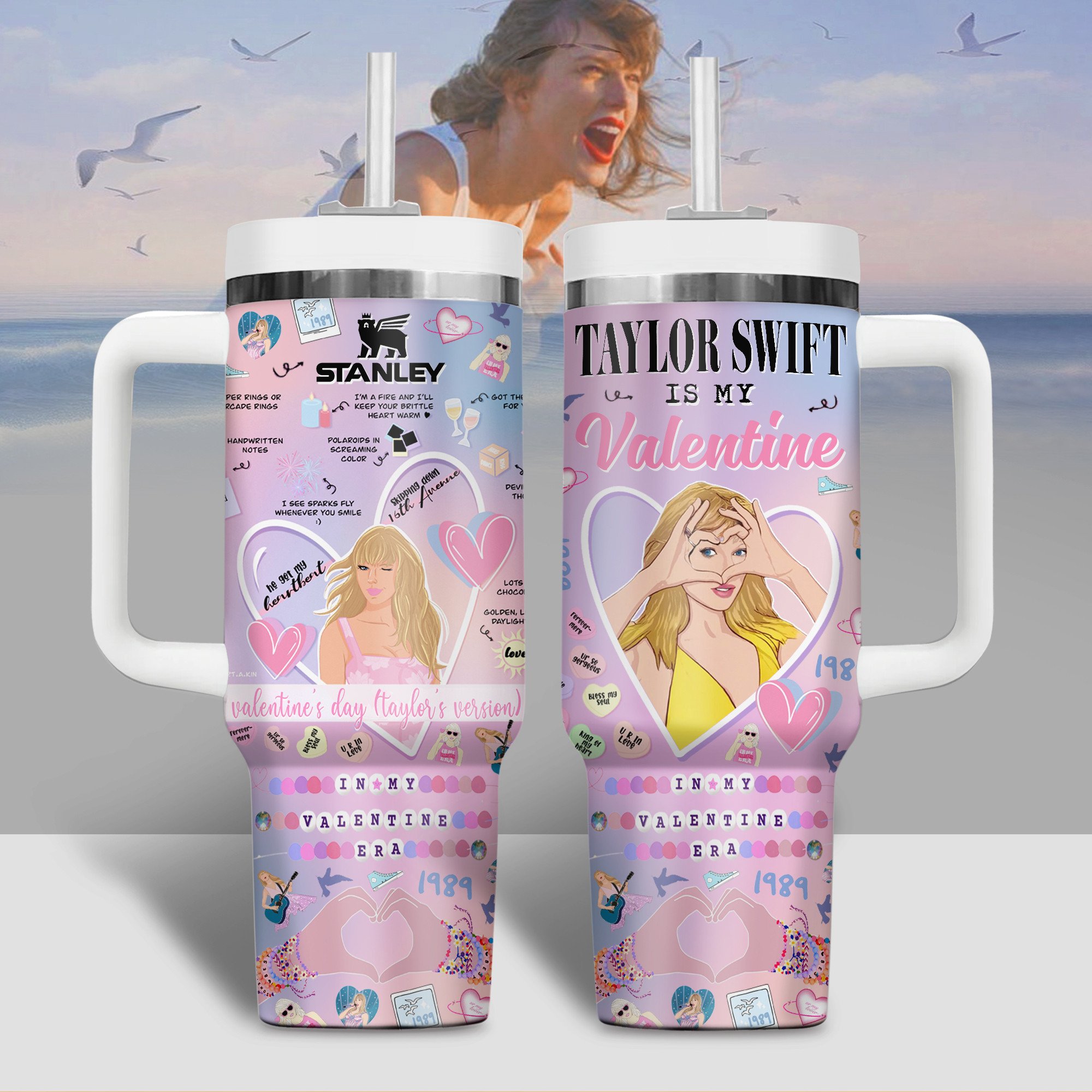 Taylor Swift Music Valentine Stanley Tumbler With Handle Personalized Name St7329