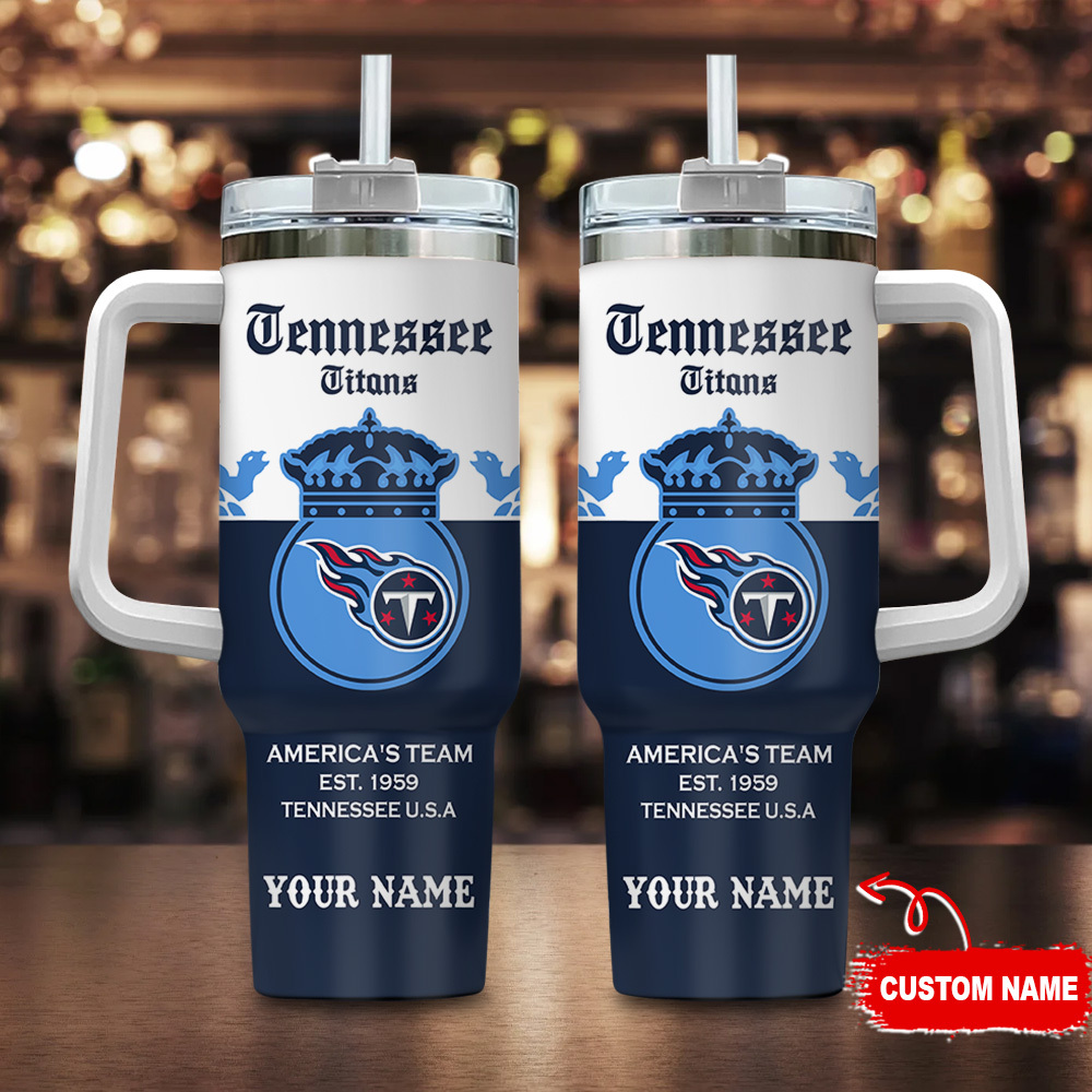 Tennessee Titans NFL Corona Extra Stanley Tumbler With Handle Personalized Name St6374