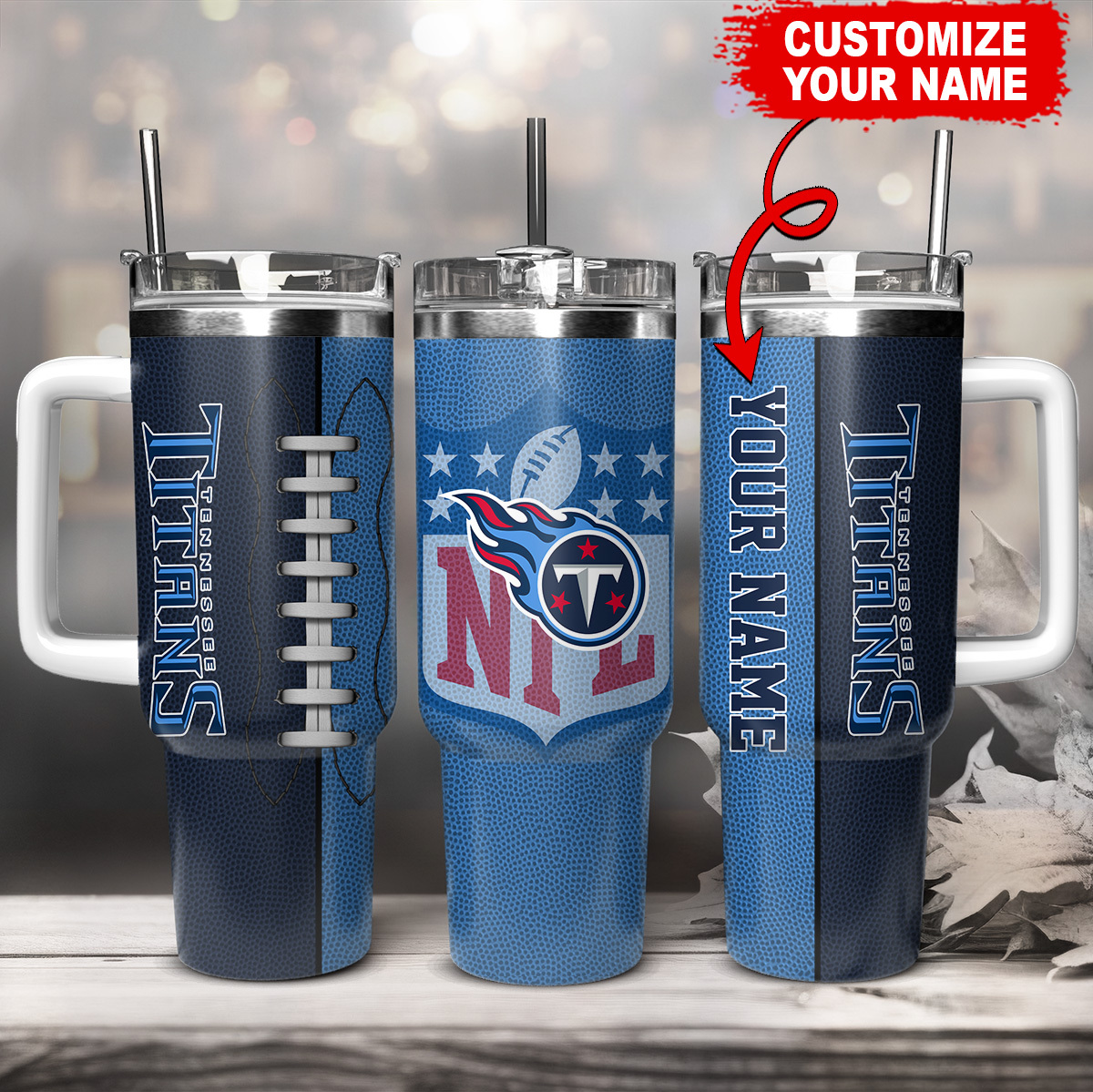 Tennessee Titans NFL Stanley Tumbler With Handle Personalized Name St2361