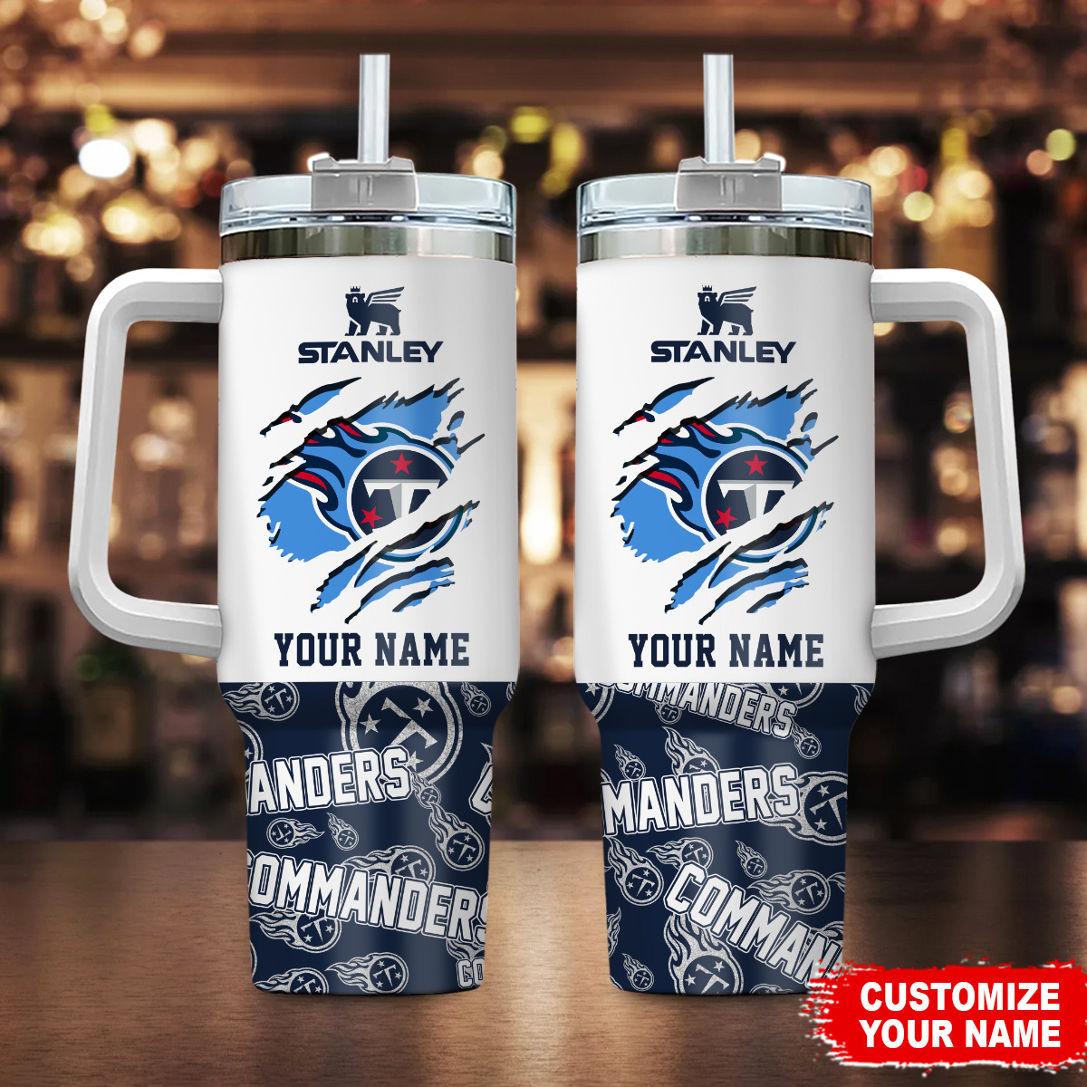 Tennessee Titans NFL Stanley Tumbler With Handle Personalized Name St8589