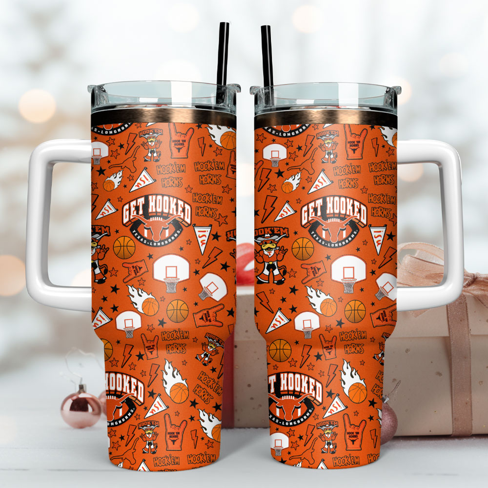 Texas Longhorns Football NCAA Sport Stanley Tumbler With Handle Personalized Name St6611