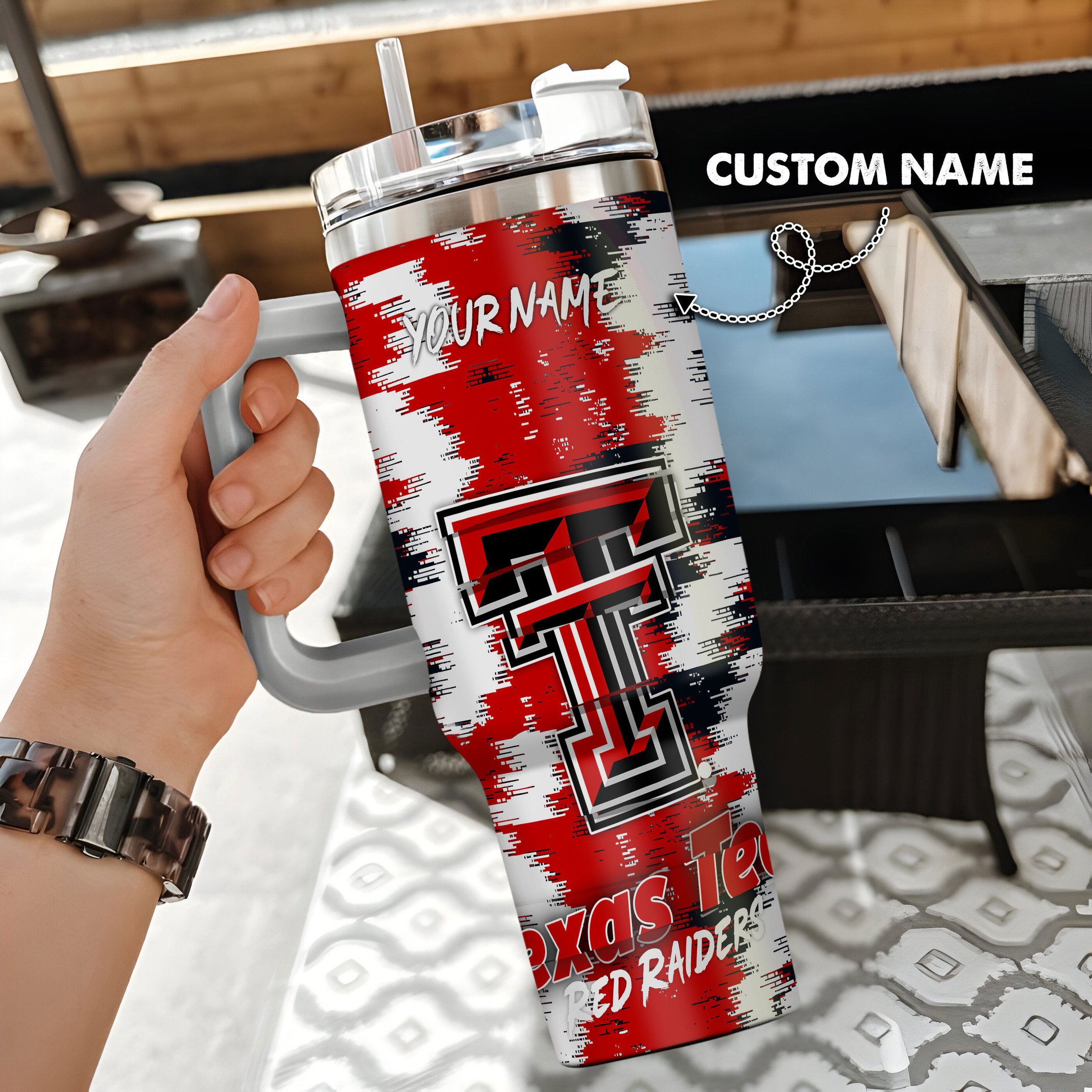Texas Tech Red Raiders Stanley Tumbler Personalized Name St1742