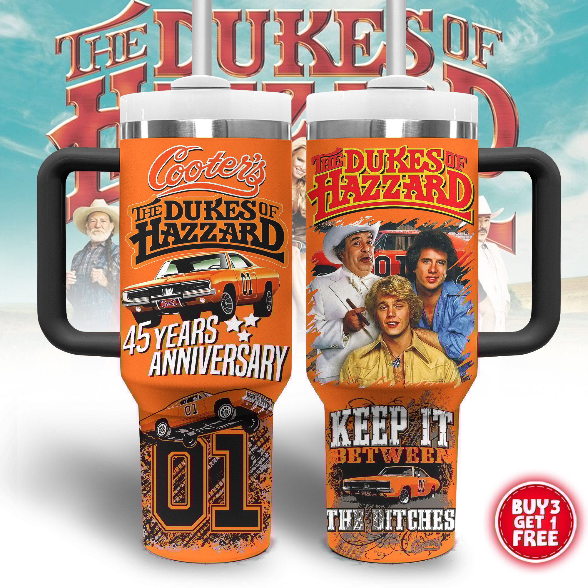 The Dukes Of Hazzard TV Series Stanley Tumbler With Handle Personalized Name St6597