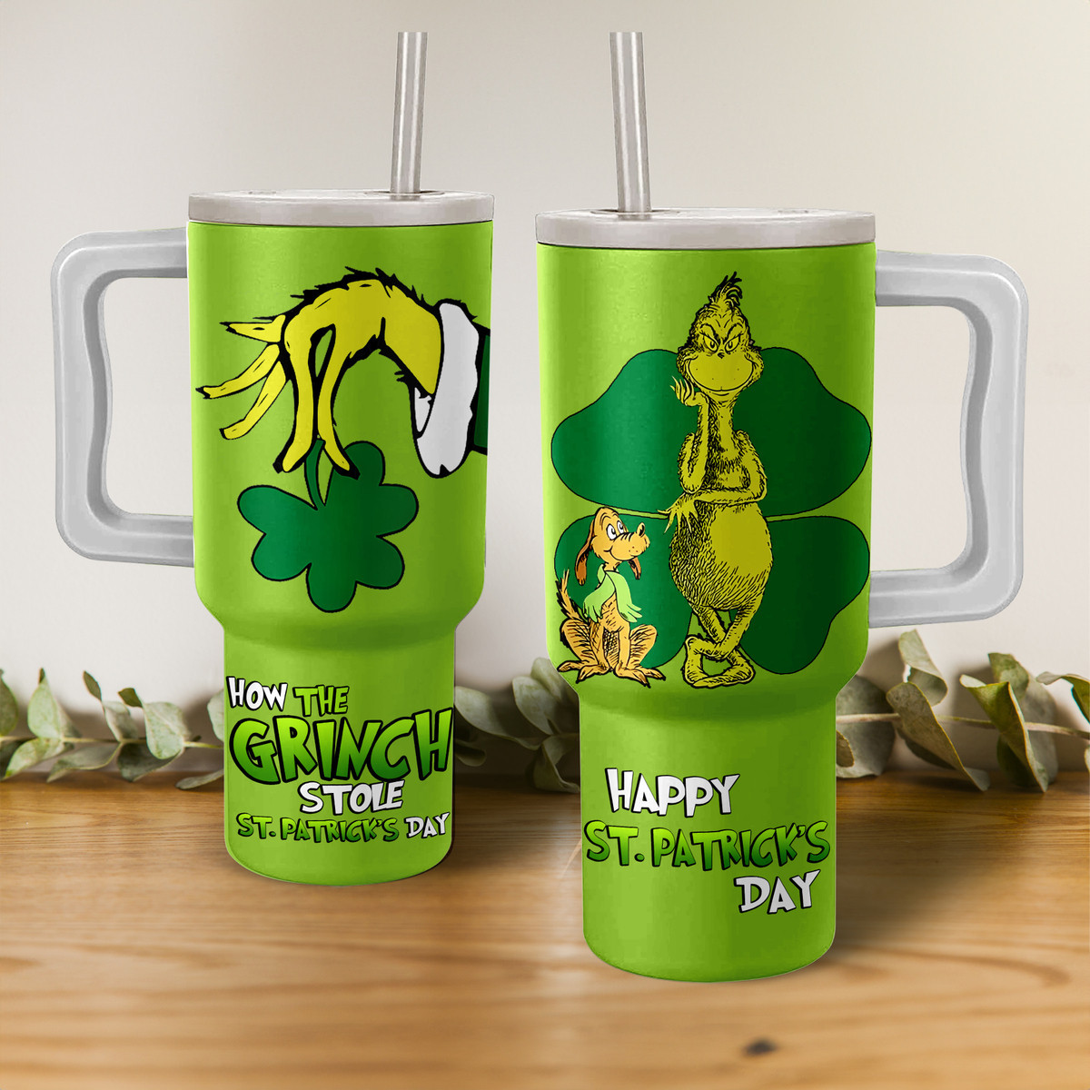 The Grinch Cartoon Stanley Tumbler With Handle Personalized Name St7850