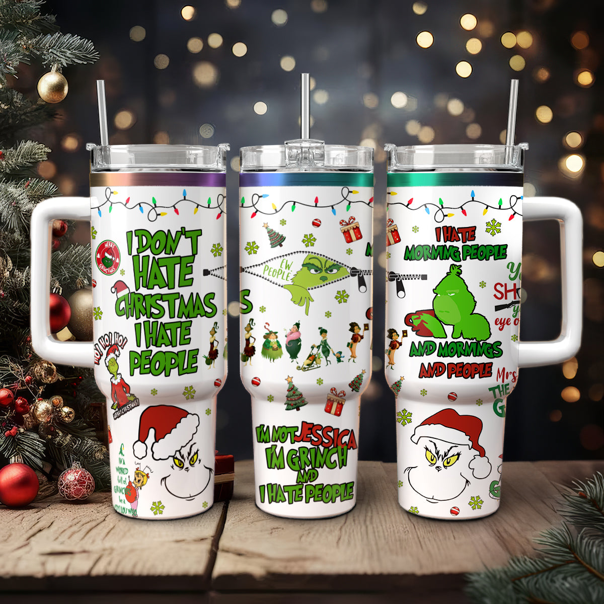The Grinch Movies Christmas Stanley Tumbler With Handle Personalized Name St7745