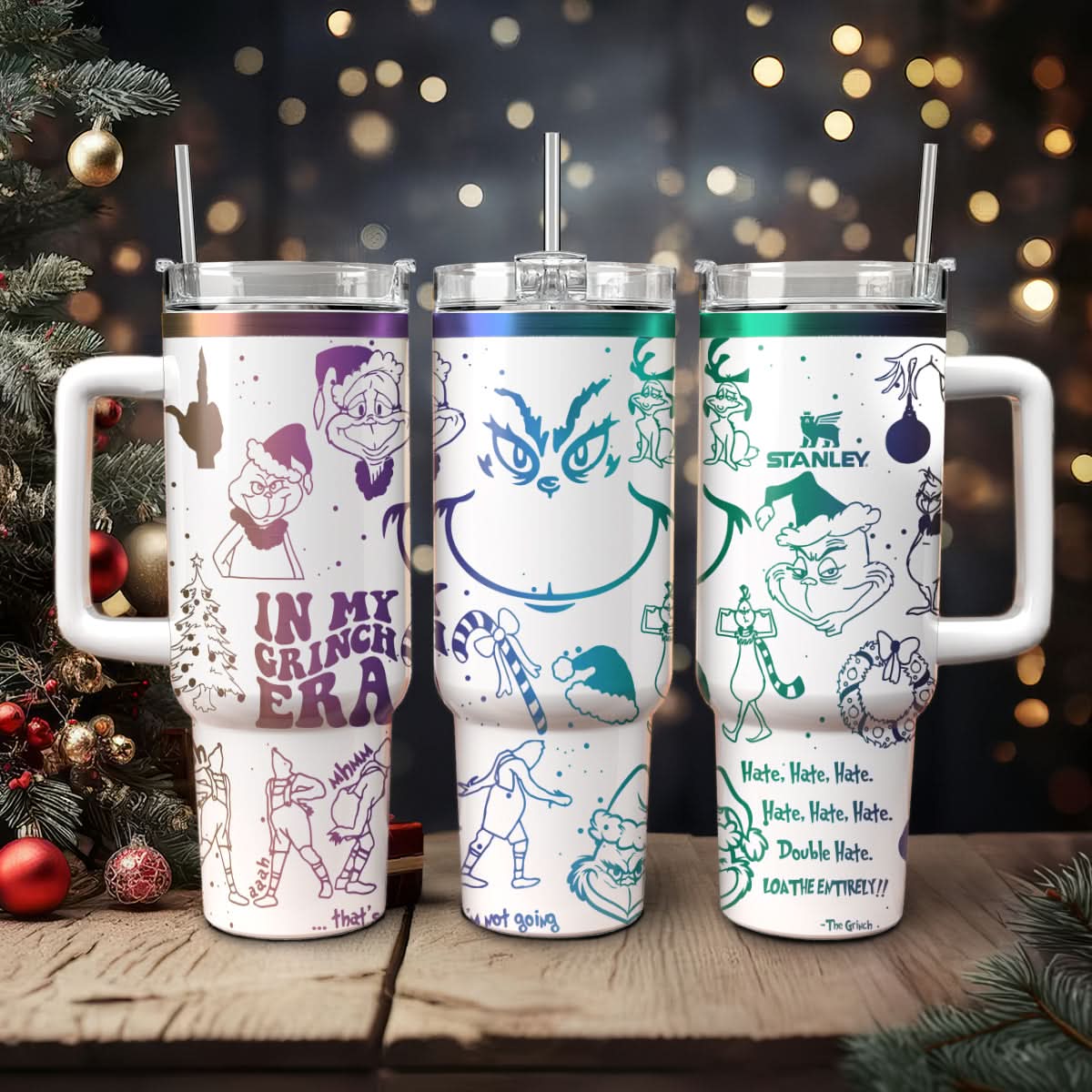 The Grinch Movies Christmas Stanley Tumbler With Handle Personalized Name St9735