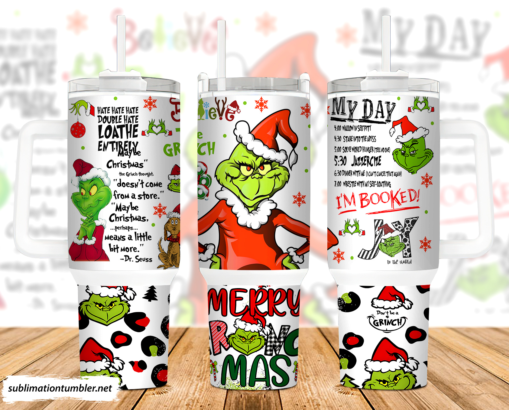 The Grinch Movies Stanley Tumbler With Handle Personalized Name St1378