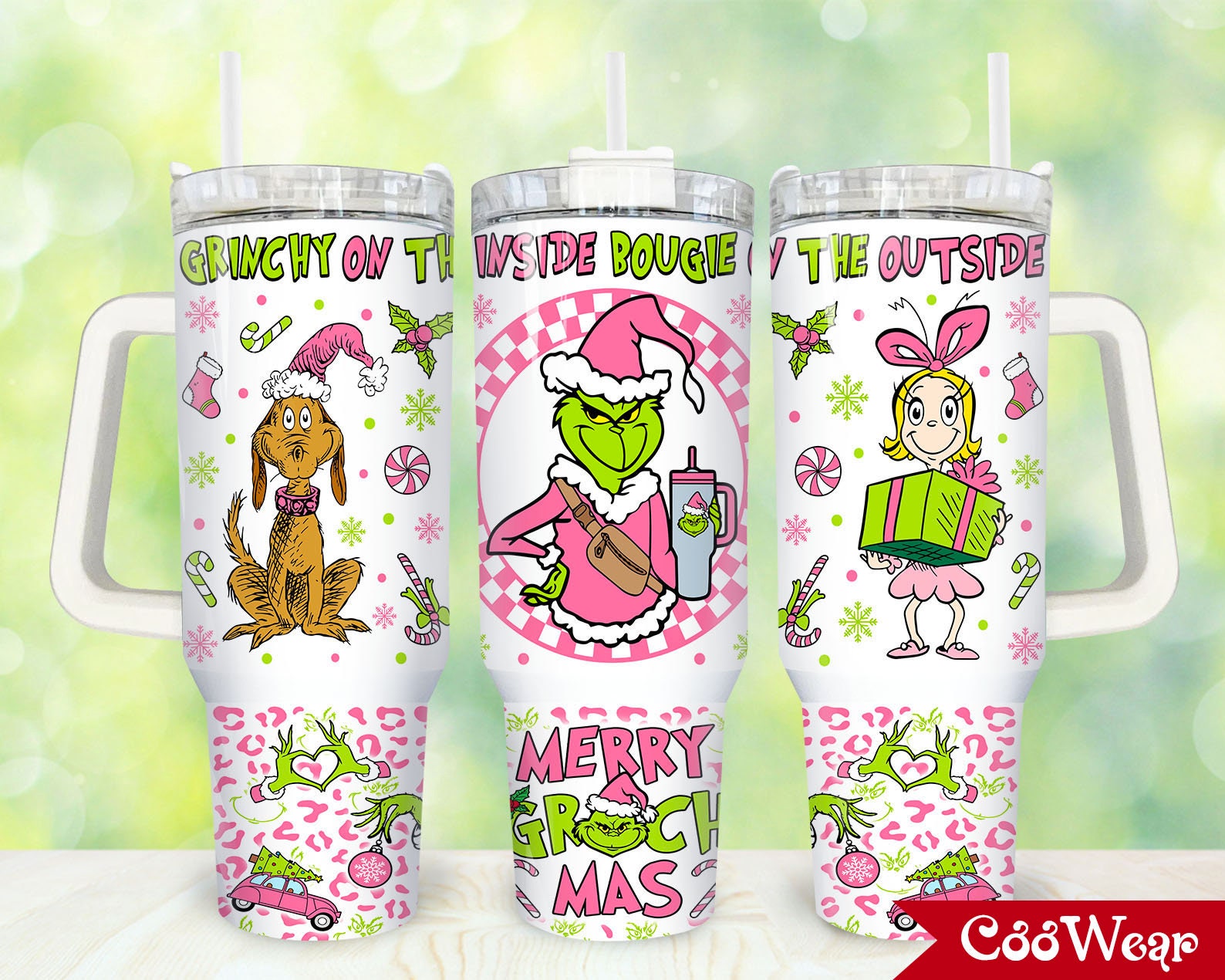 The Grinch Movies Stanley Tumbler With Handle Personalized Name St8083