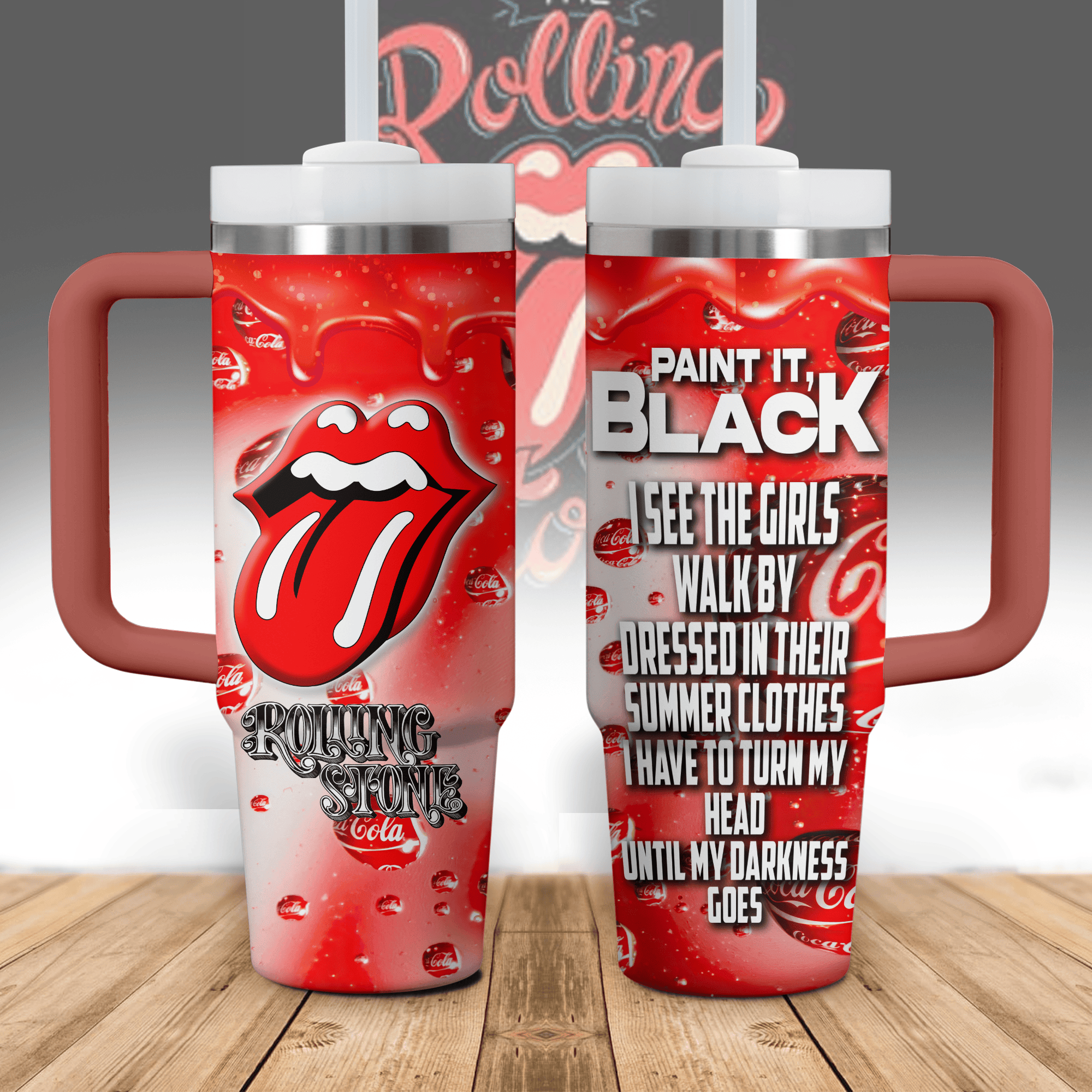 The Rolling Stones Music Stanley Tumbler With Handle Personalized Name St9882