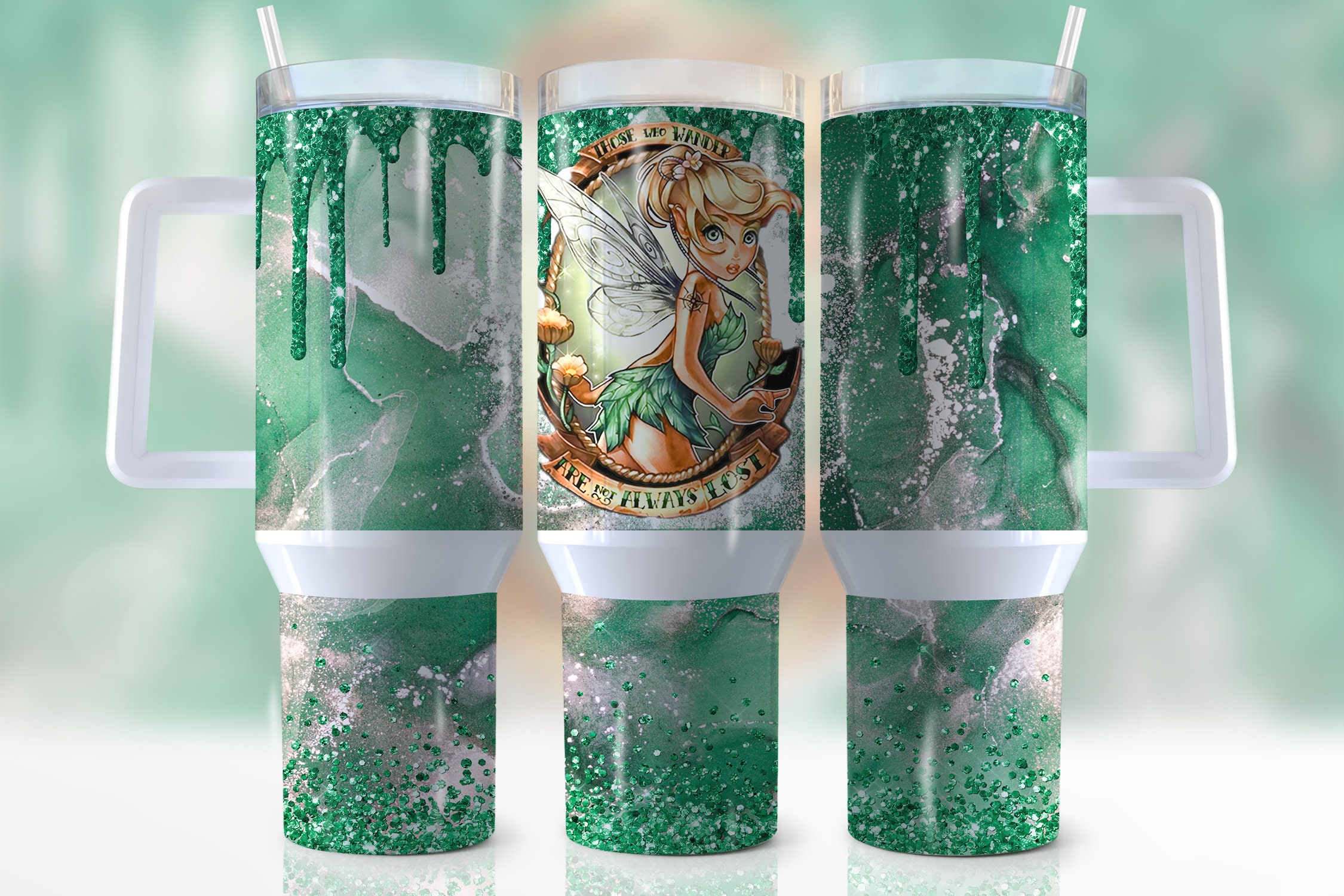 Tinker Bell Disney Cartoon Stanley Tumbler With Handle Personalized Name St3668