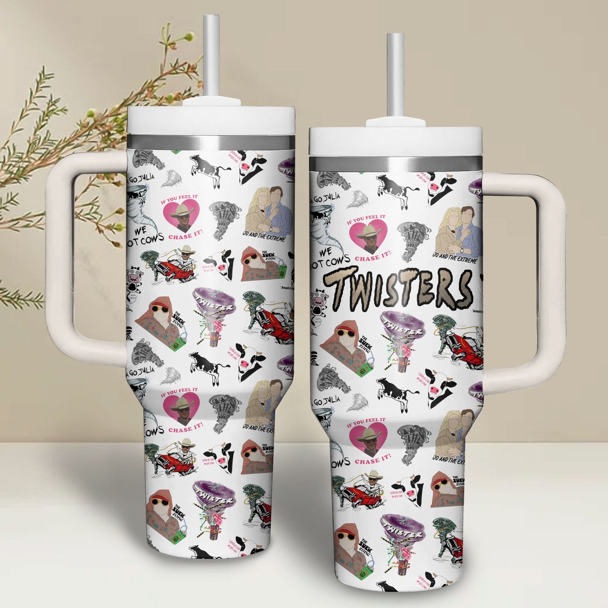 Twisters Movies Stanley Tumbler With Handle Personalized Name St7898