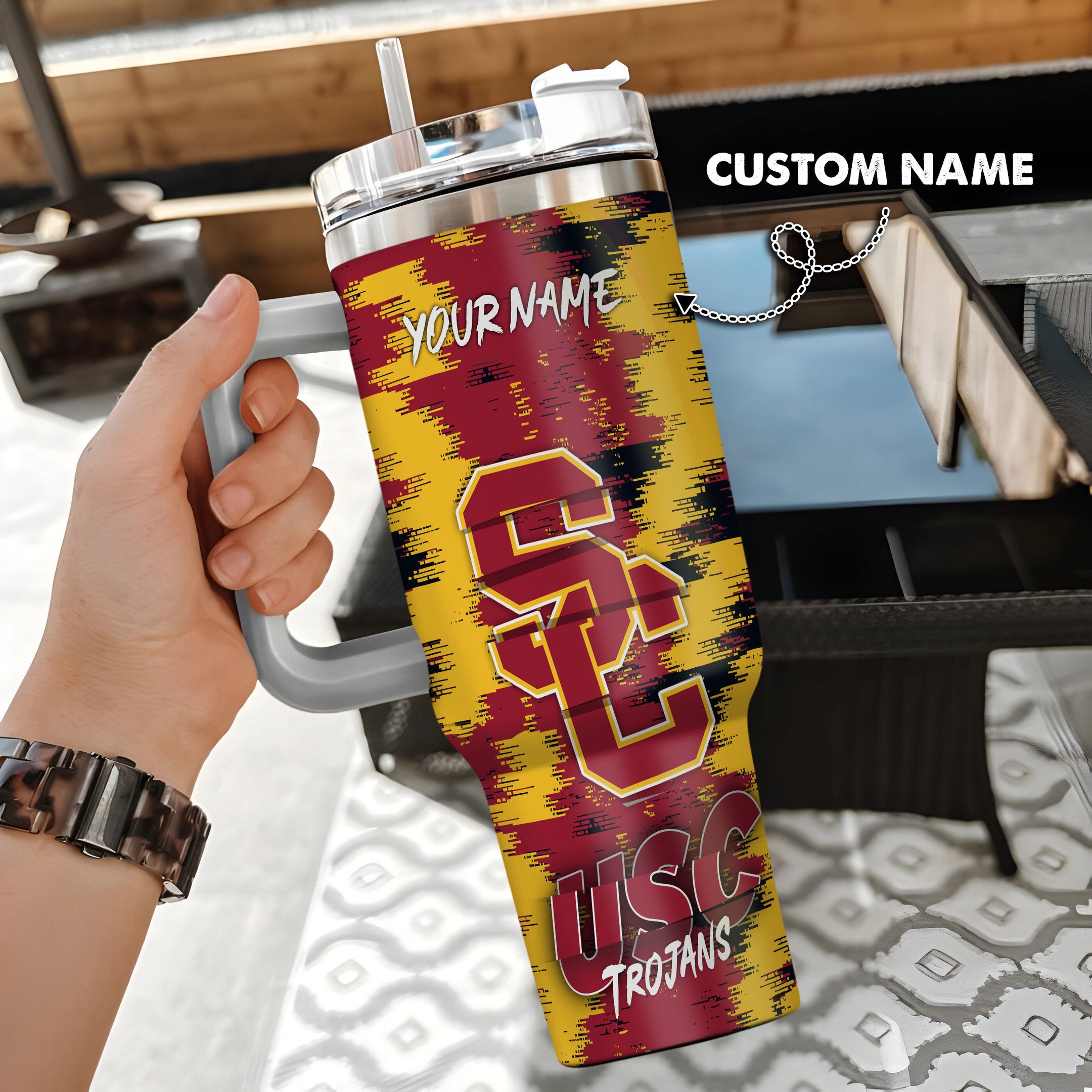 USC Trojans Stanley Tumbler Personalized Name St6208