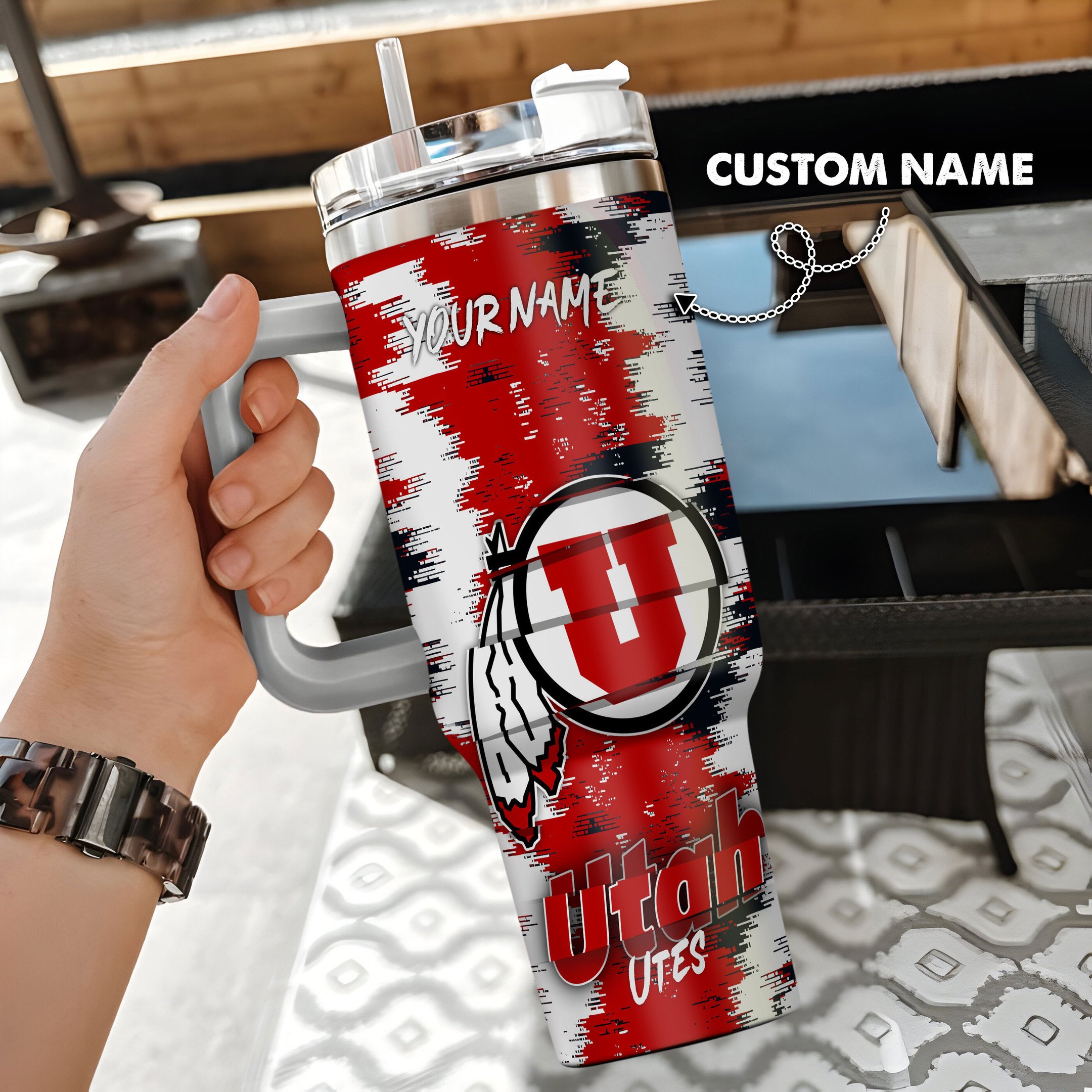 Utah Utes Stanley Tumbler Personalized Name St8817