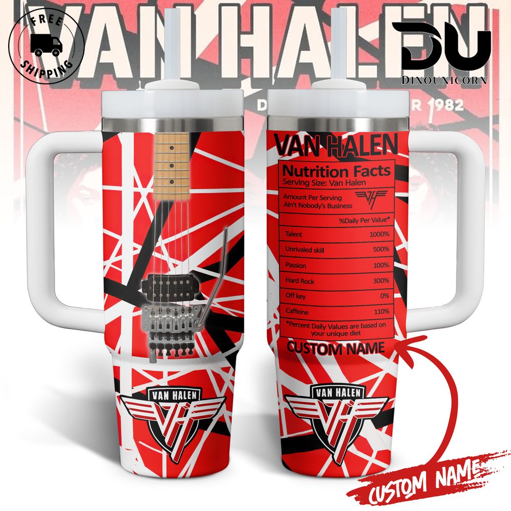 Van Halen Music Stanley Tumbler With Handle Personalized Name St5603