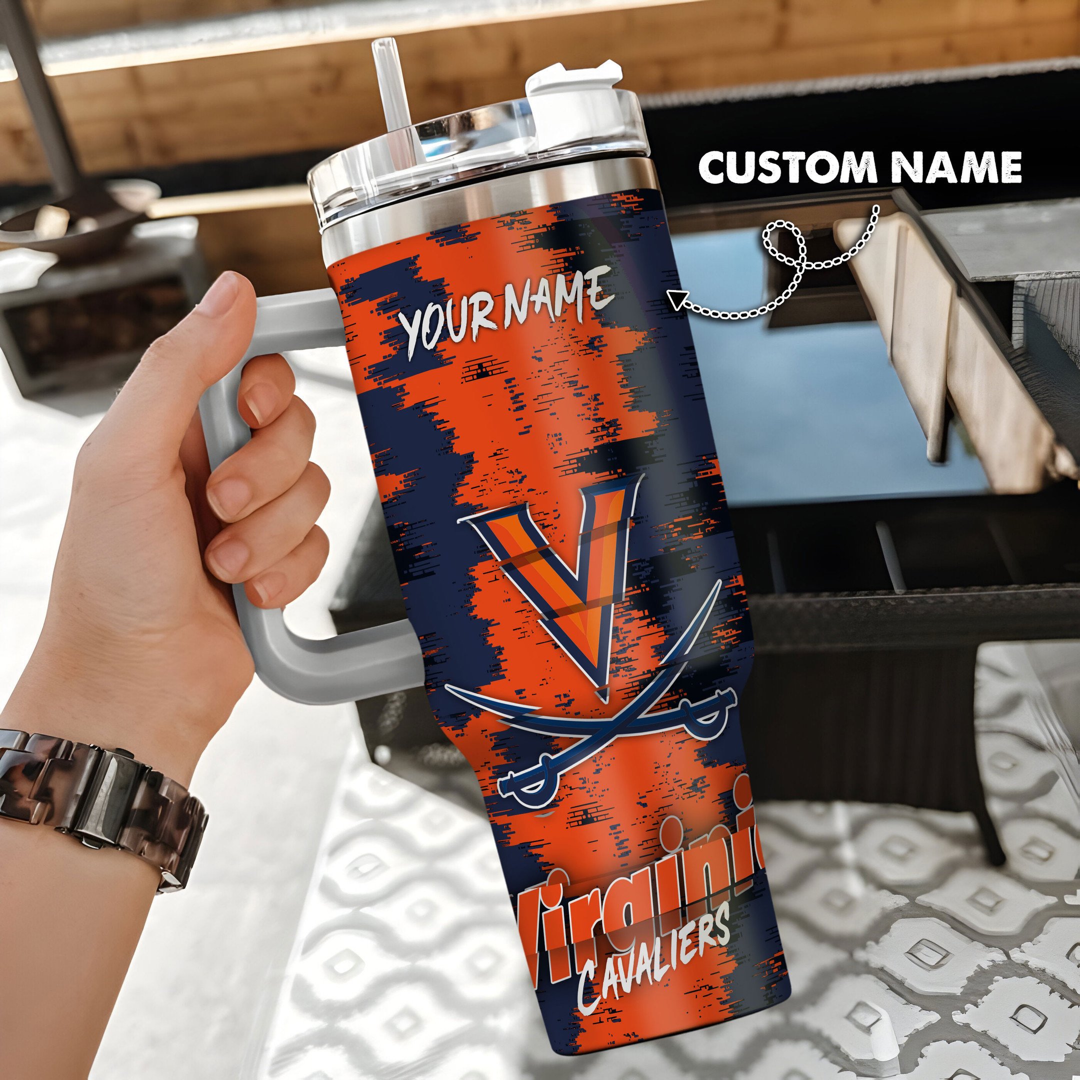 Virginia Cavaliers Stanley Tumbler Personalized Name St8337