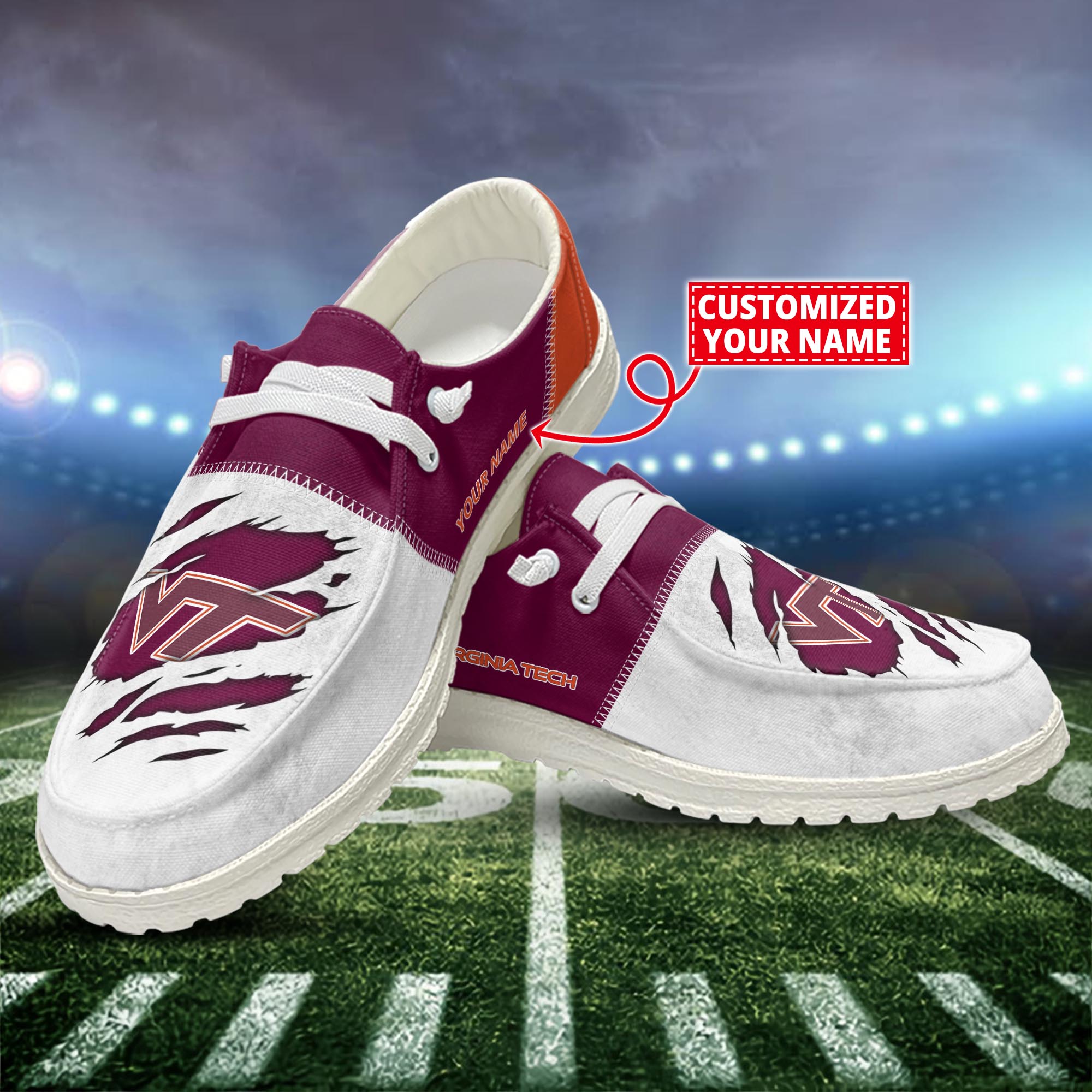 Virginia Tech Hokies Personalized Hey Dude Shoes For Men And Women ST15177
