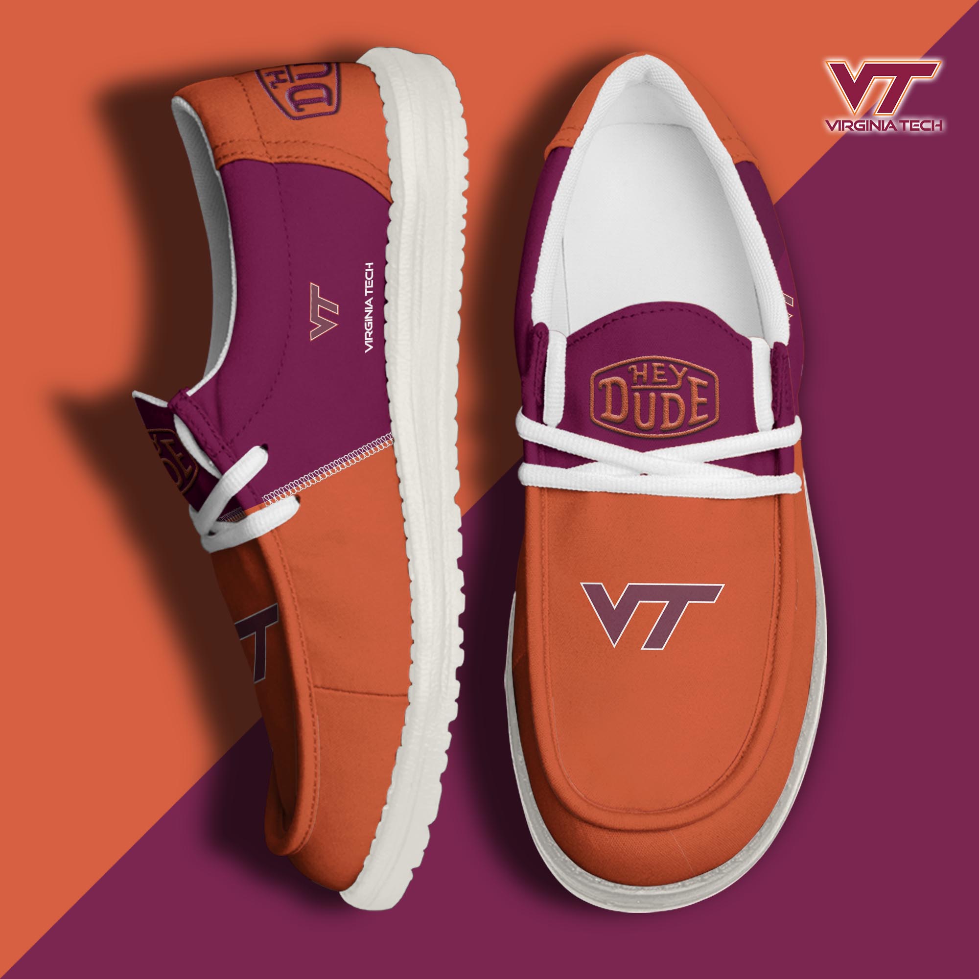 Virginia Tech Hokies Personalized Hey Dude Shoes For Men And Women ST4872