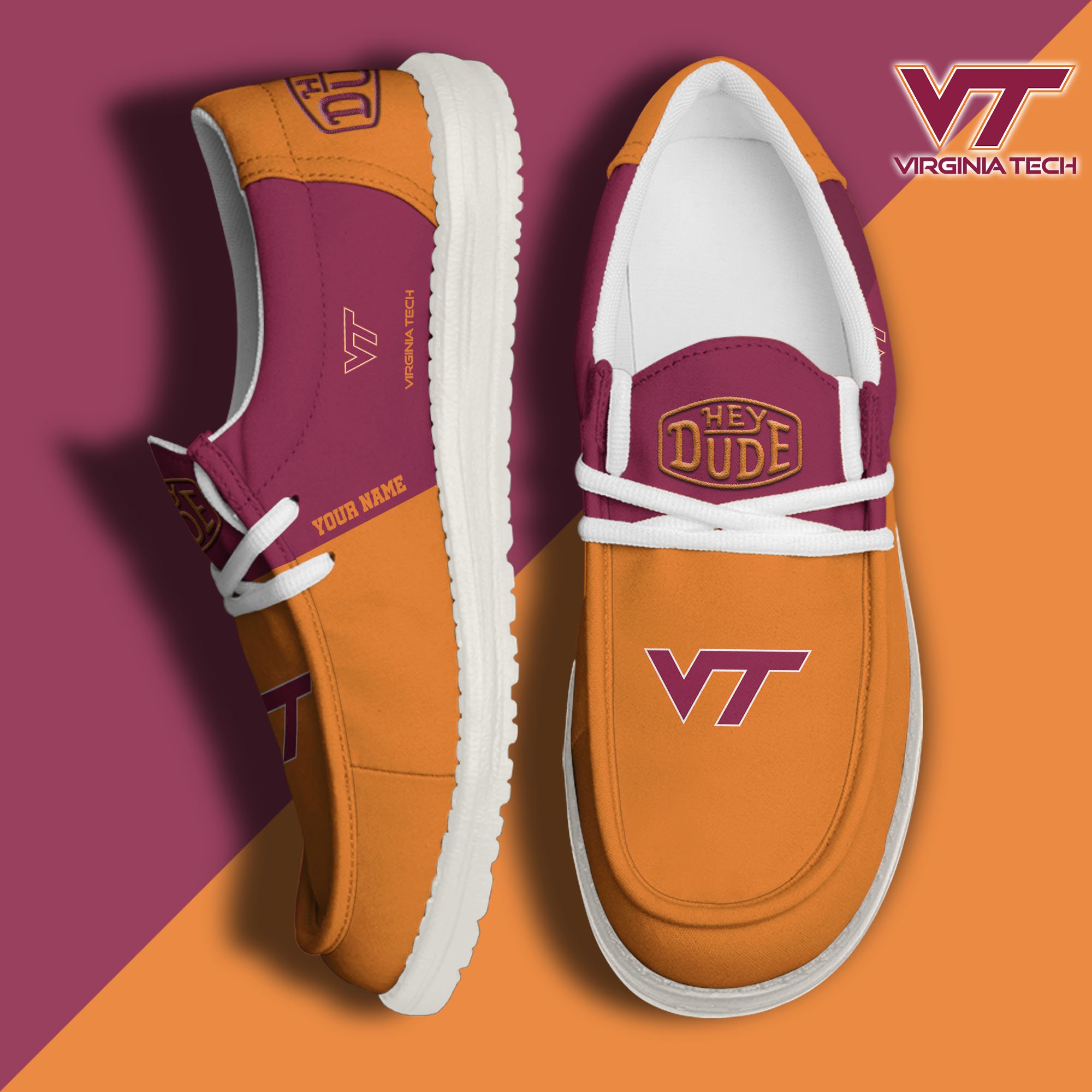 Virginia Tech Hokies Personalized Hey Dude Shoes For Men And Women ST6924