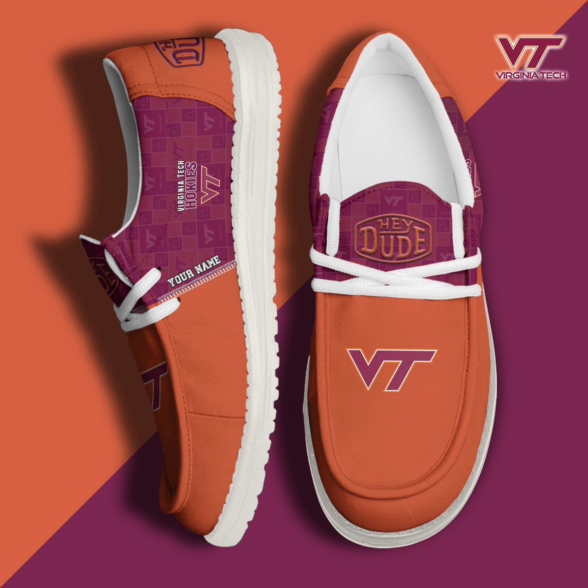Virginia Tech Hokies Personalized Hey Dude Shoes For Men And Women ST7119